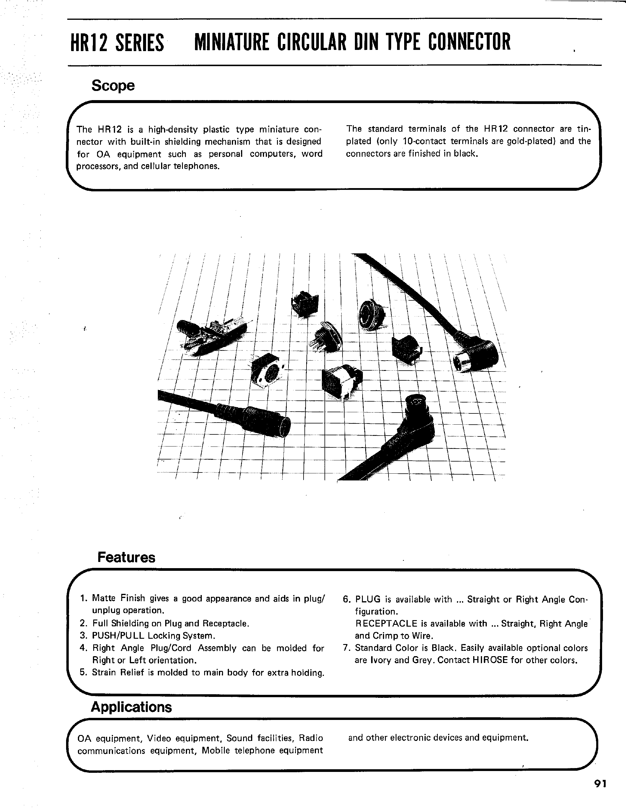 Datasheet HR12-10L-S - HR12 SERIES MINIATURE CIRCULAR DIN TYPE CONNECTOR page 1