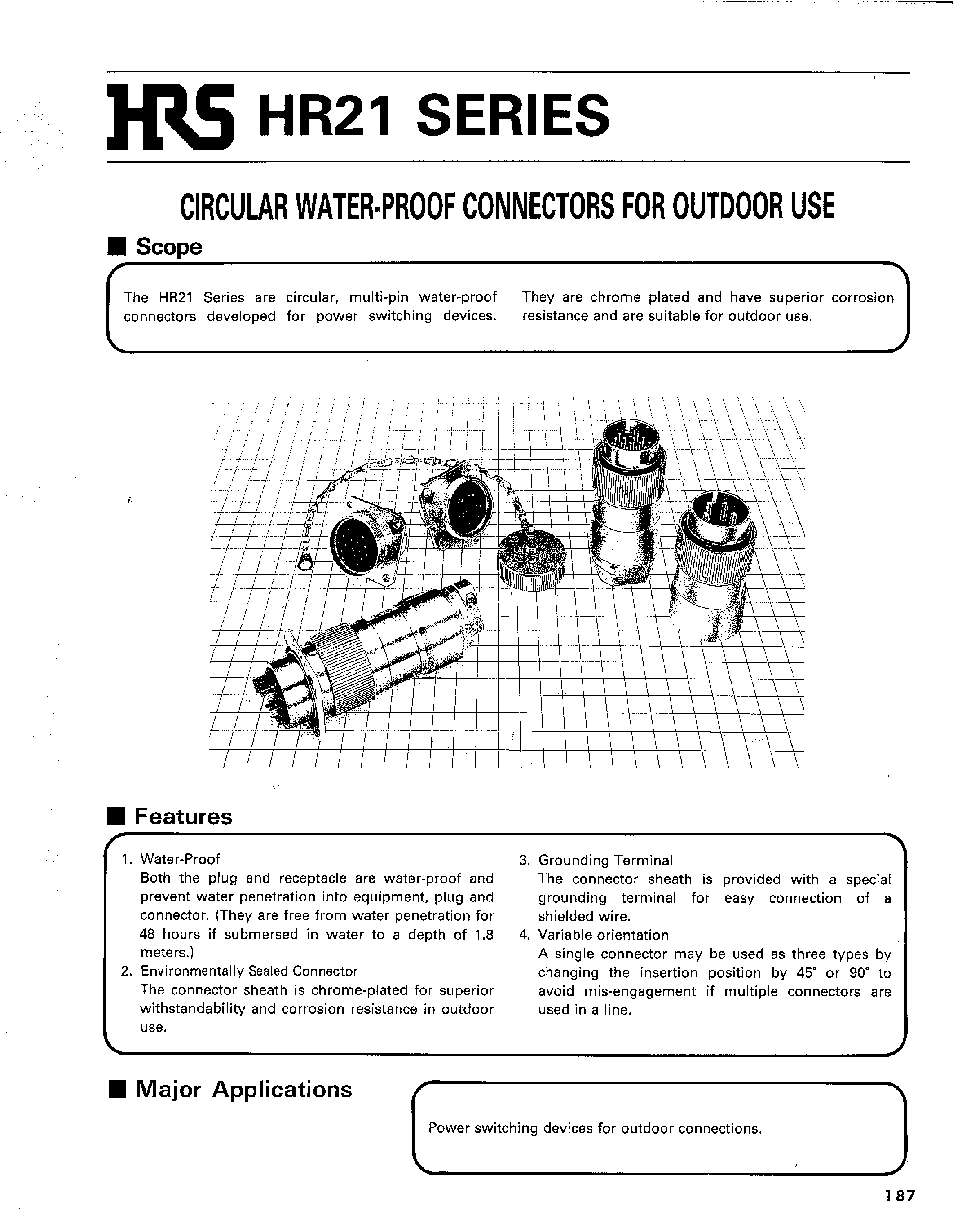 Даташит на микросхему HR21-27TR-C-6SX страница 1 Даташит HR21-27TR-C-6SX - CIRCULAR WATER-PROOF CONNECTORS FOR OUTPUT USE страница 1