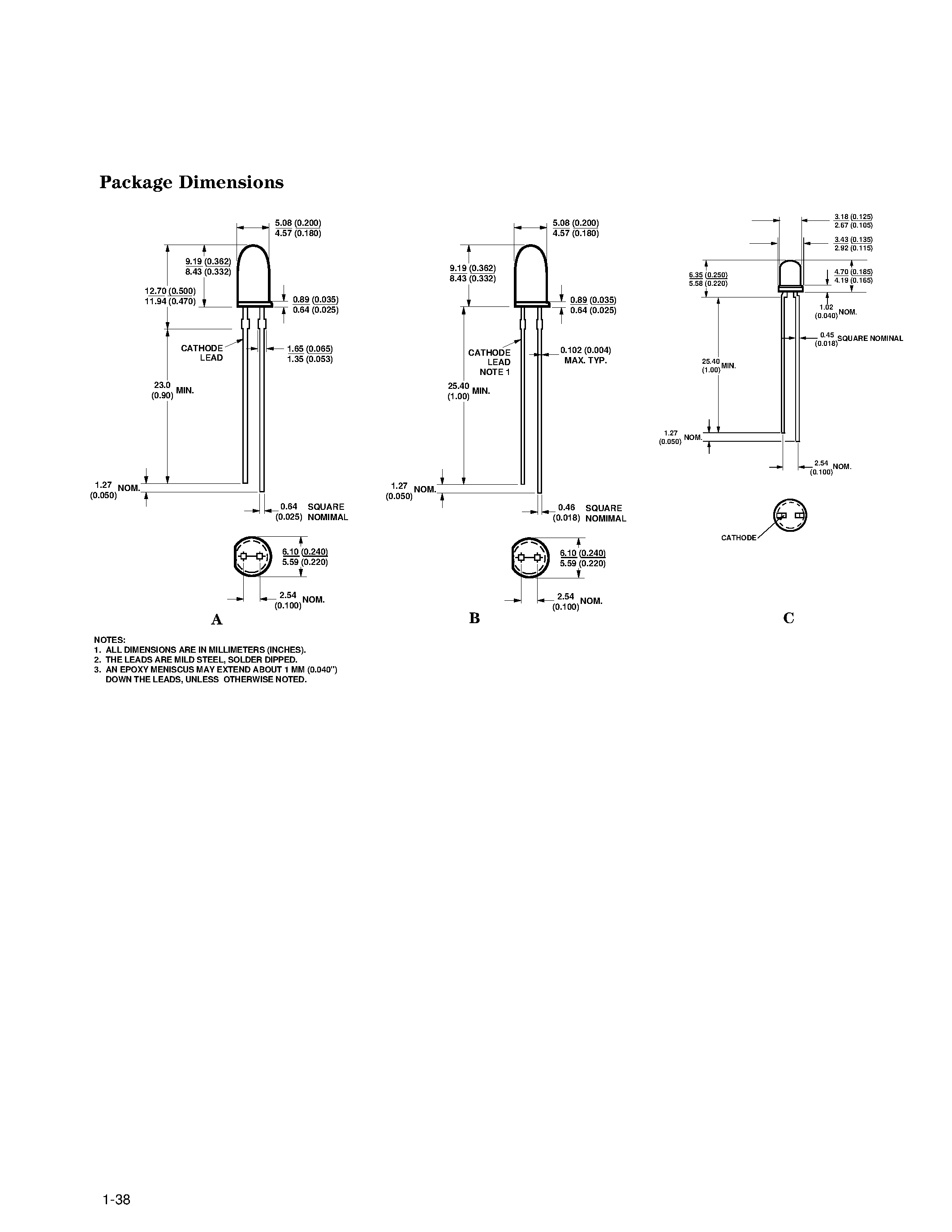 Datasheet HLMT-DX00 - T-13/4 (5 mm)/ T-1 (3 mm)/ High Performance AlInGaP LED Lamps page 2