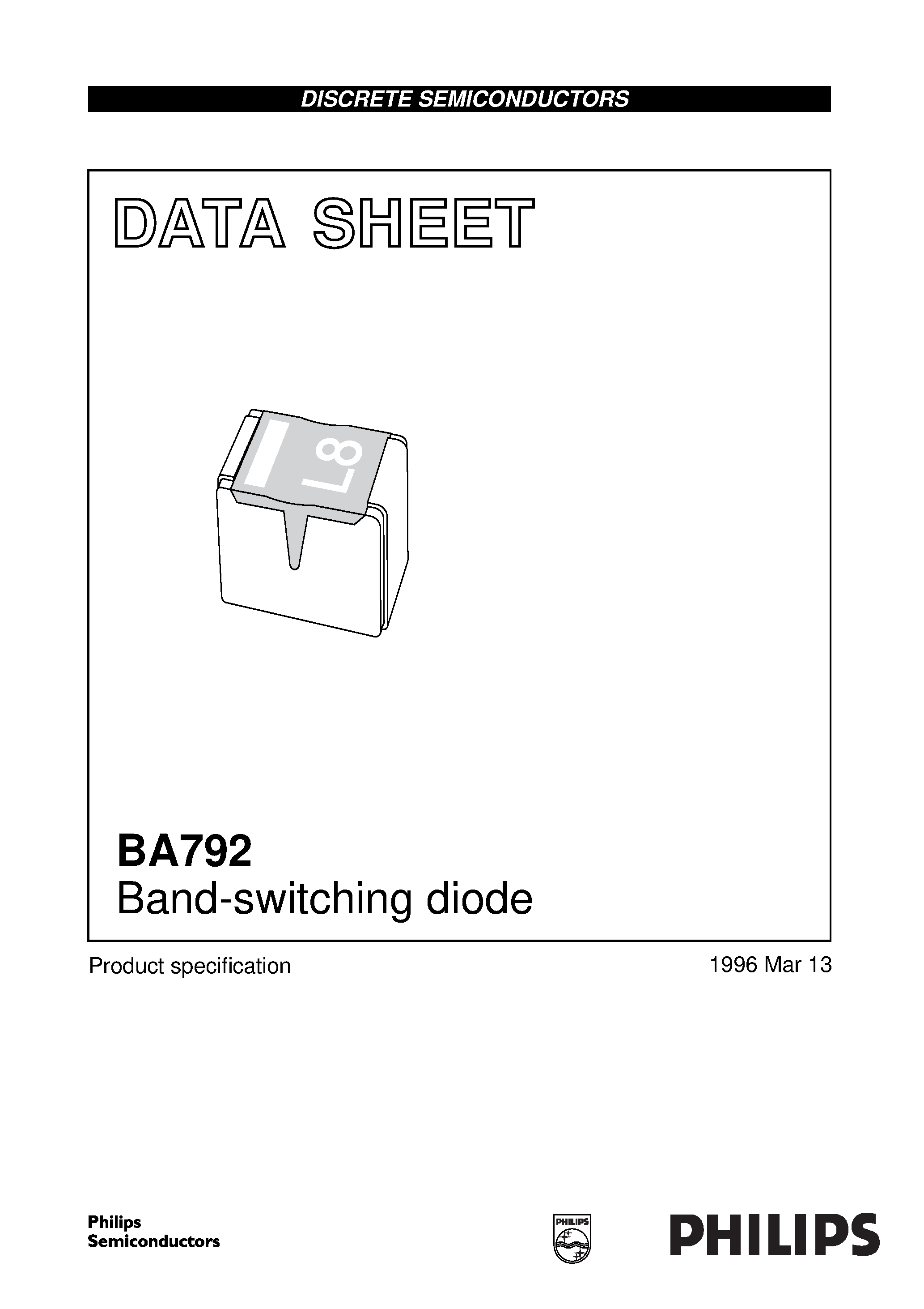 Datasheet BA792 page 1 Datasheet BA792 - Band-switching diode page 1