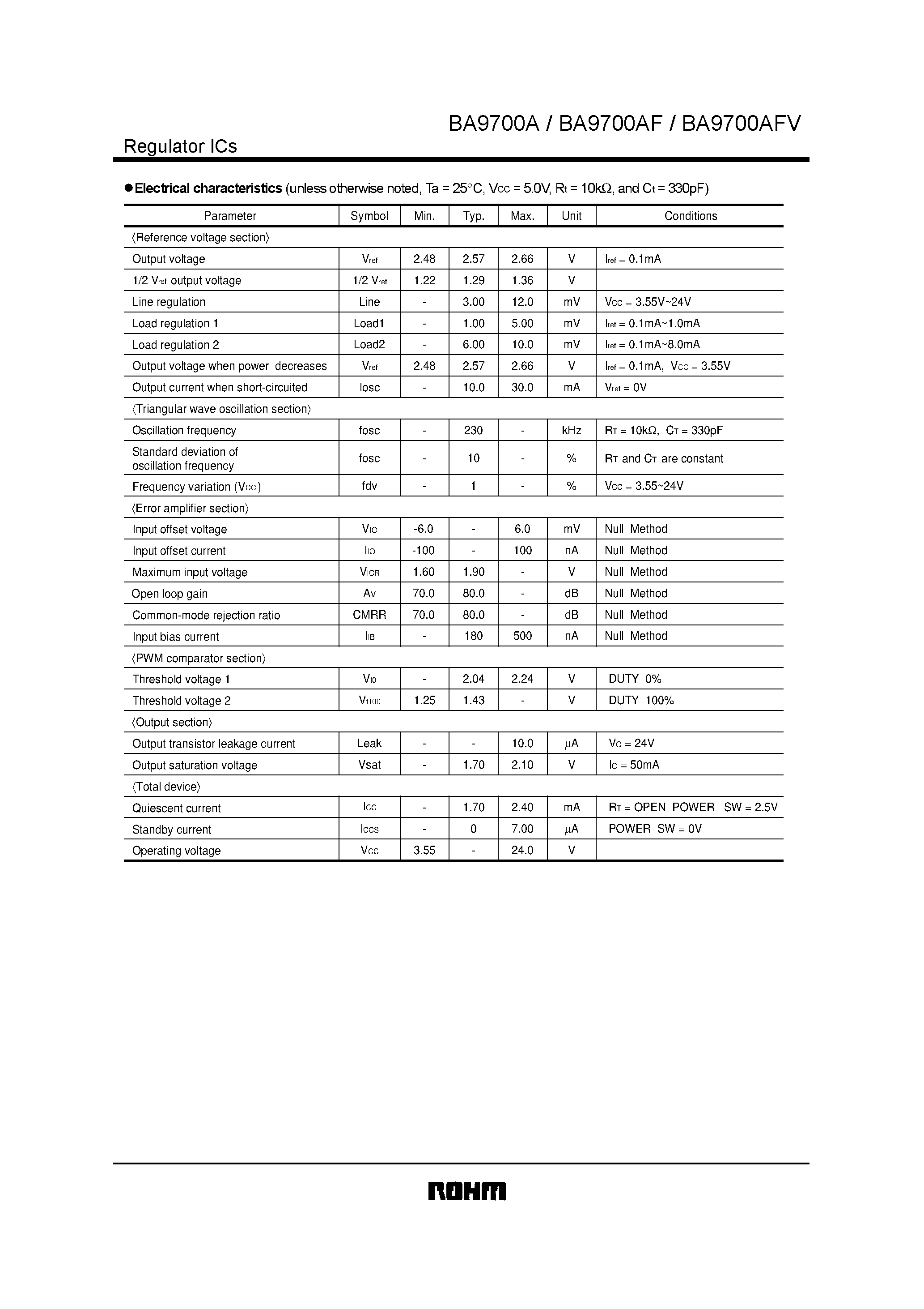 Даташит BA9700 - Switching regulator for DC / DC Converters страница 2