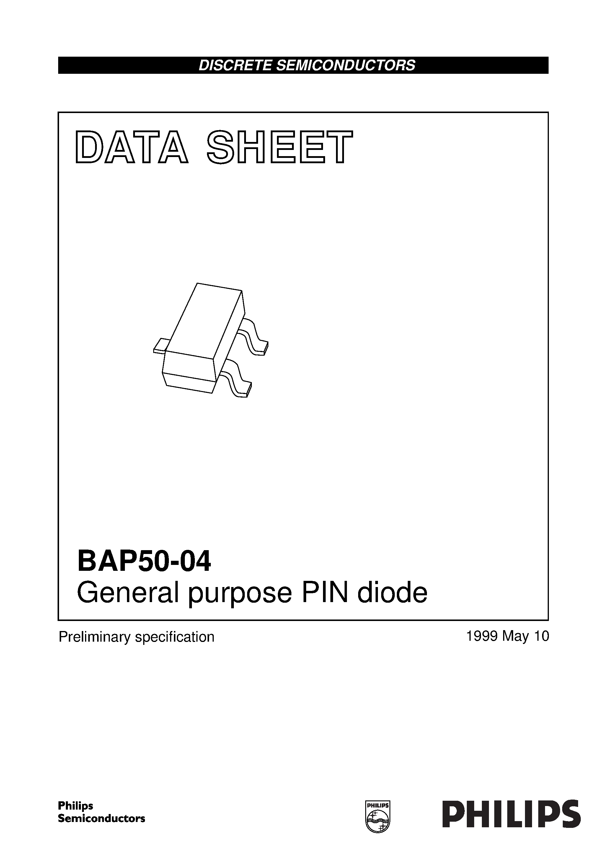 Datasheet BAP50-04 page 1 Datasheet BAP50-04 - General purpose PIN diode page 1