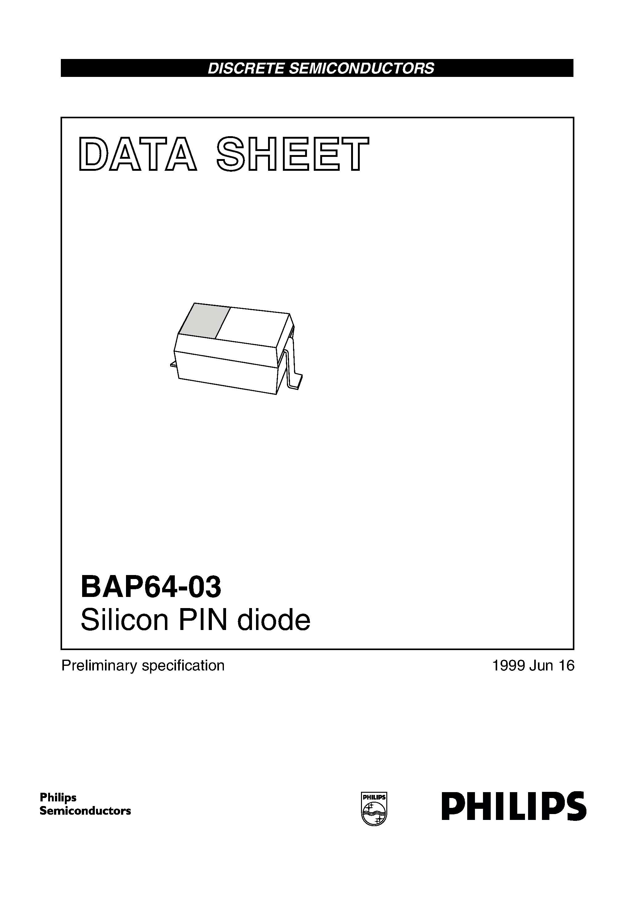 Datasheet BAP64-03 page 1 Datasheet BAP64-03 - Silicon PIN diode page 1