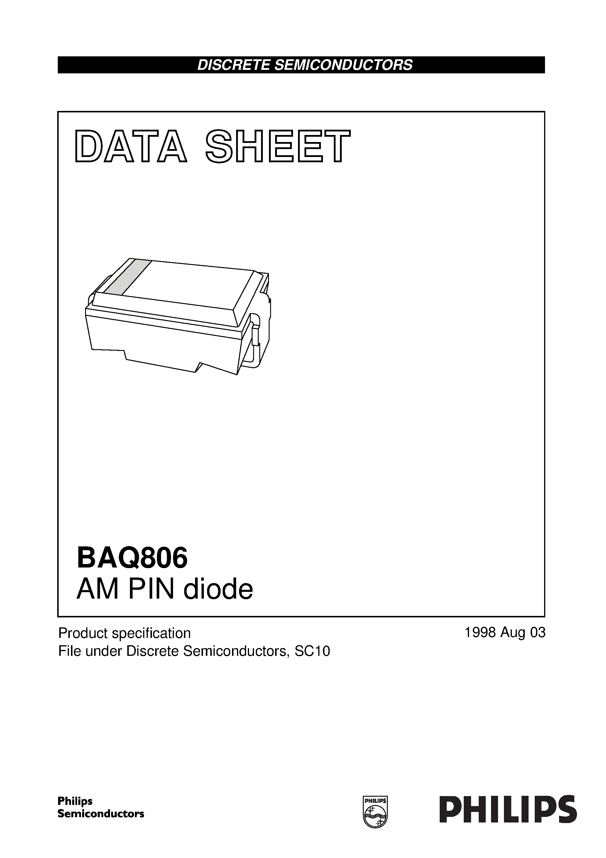 Datasheet BAQ806 - AM PIN diode page 1
