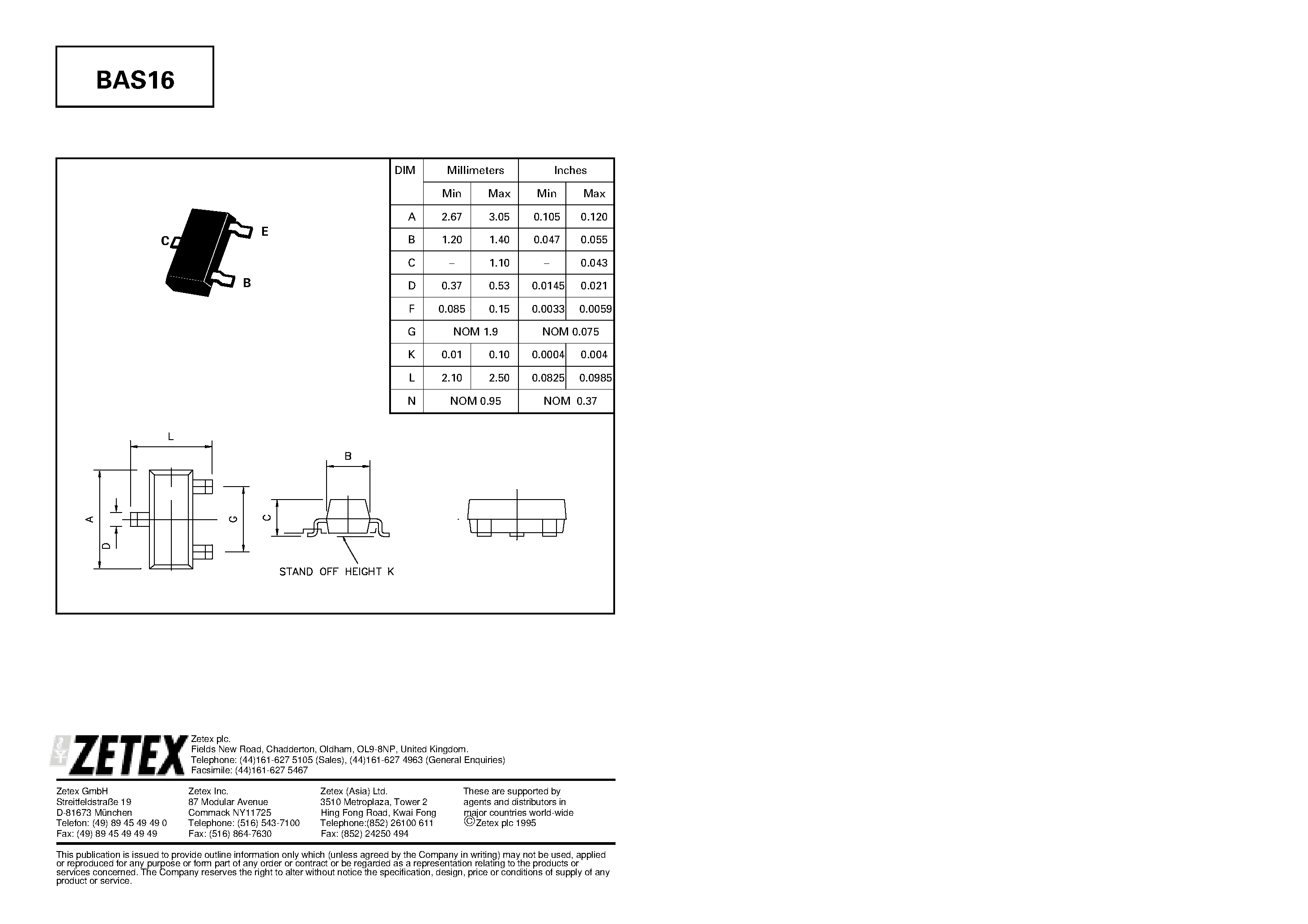 Datasheet BAS16 page 2 Datasheet BAS16 - PNP SILICON HIGH SPEED SWITCHING DIODE page 2