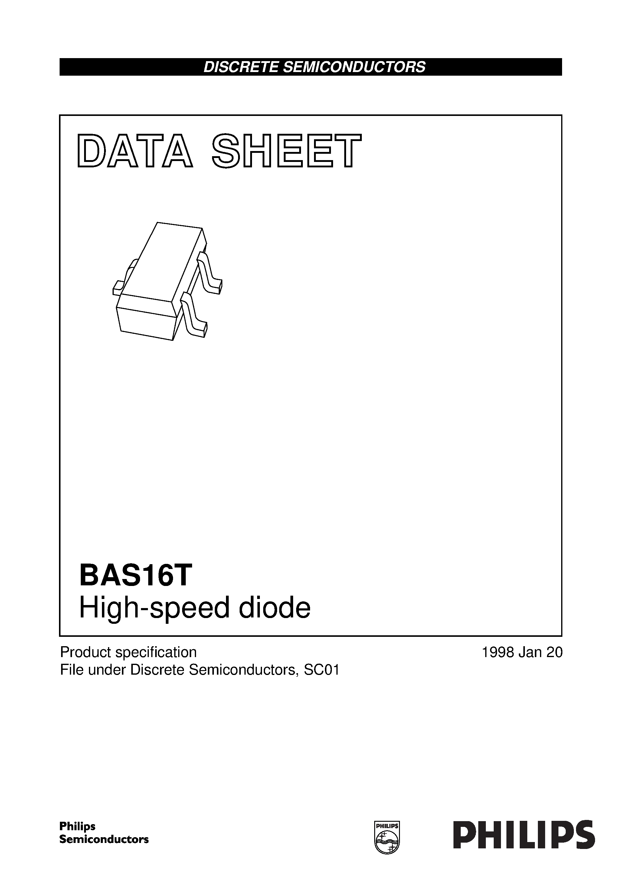 Datasheet BAS16T page 1 Datasheet BAS16T - High-speed diode page 1