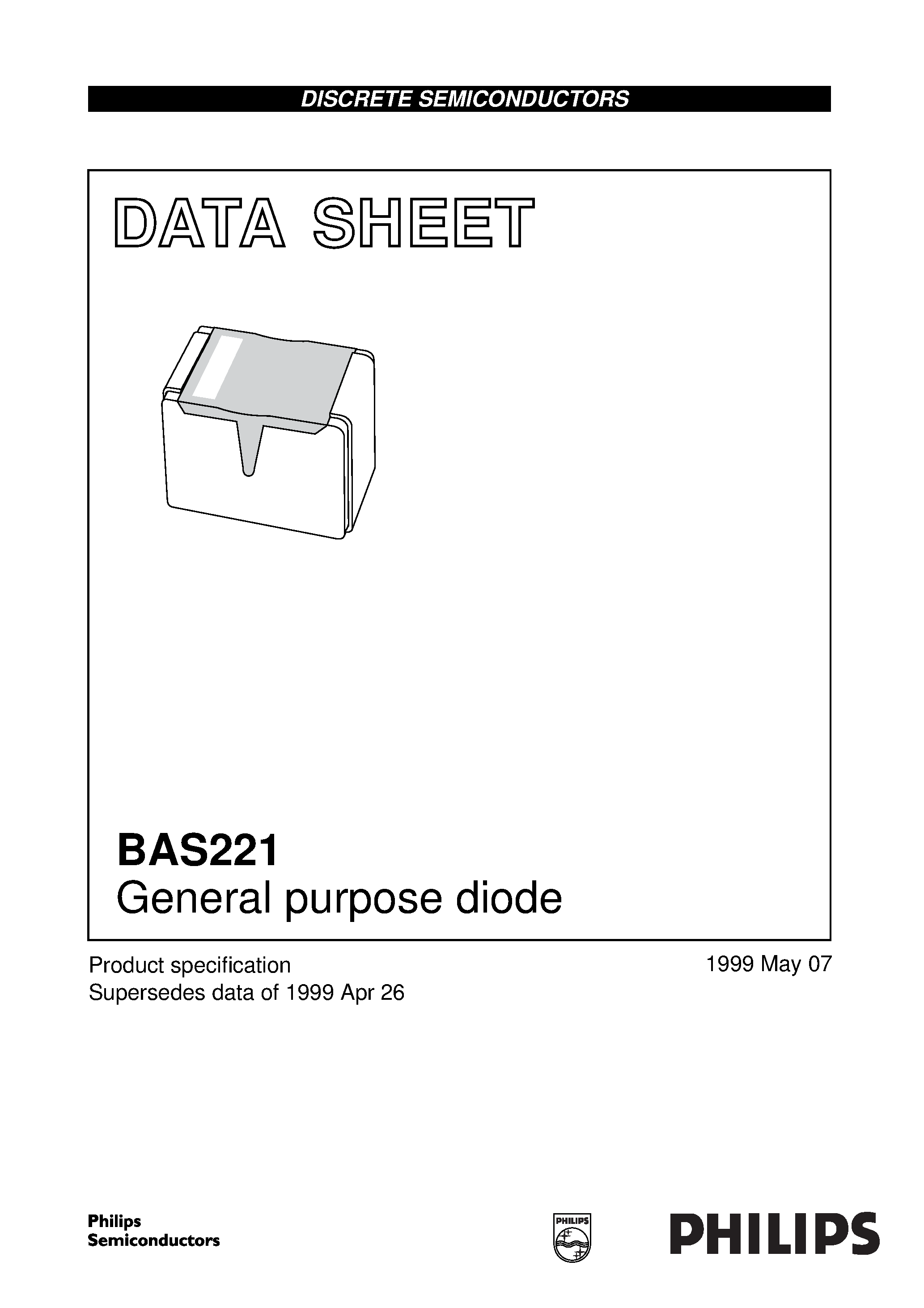 Datasheet BAS221 page 1 Datasheet BAS221 - General purpose diode page 1
