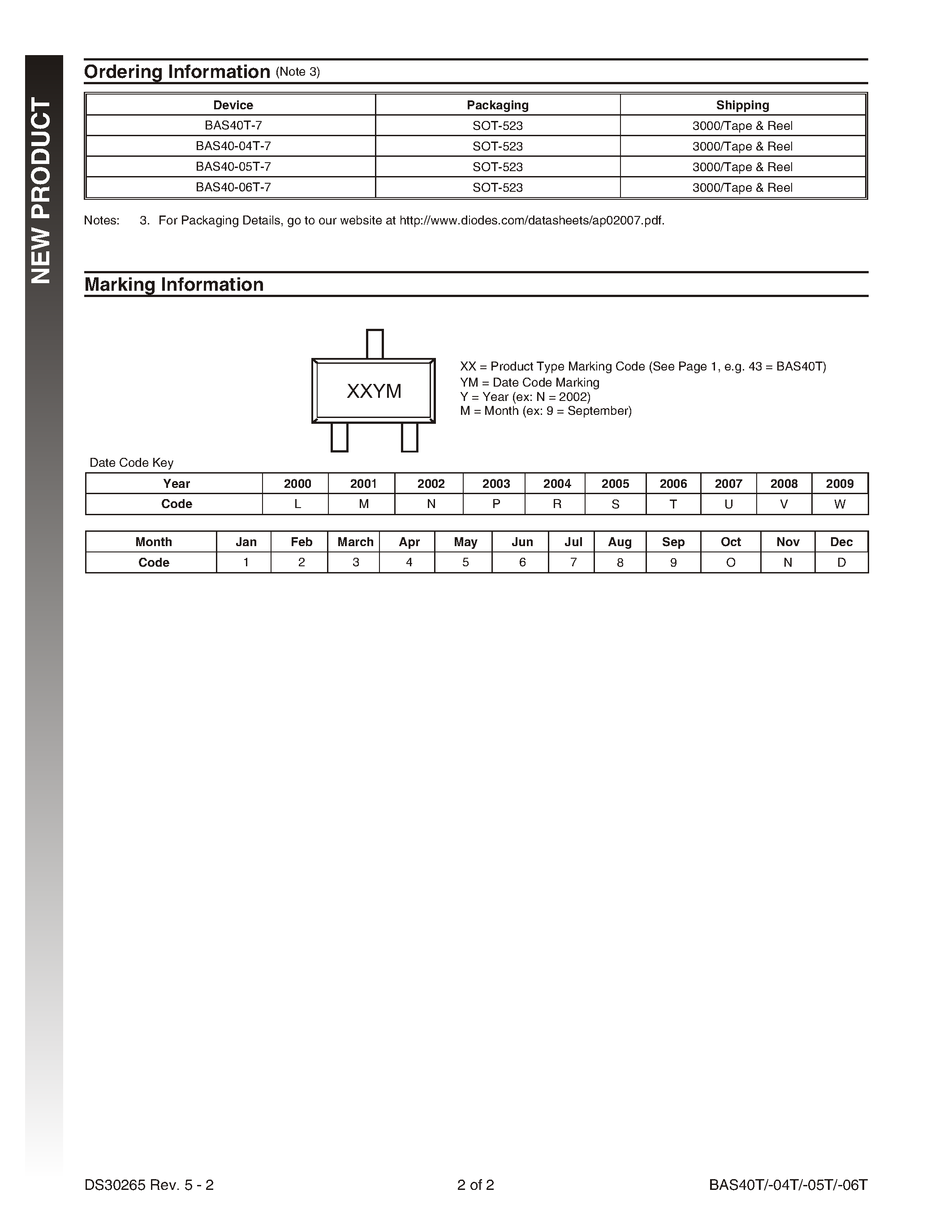 Datasheet BAS40T-04T - SURFACE MOUNT SCHOTTKY BARRIER DIODE page 2
