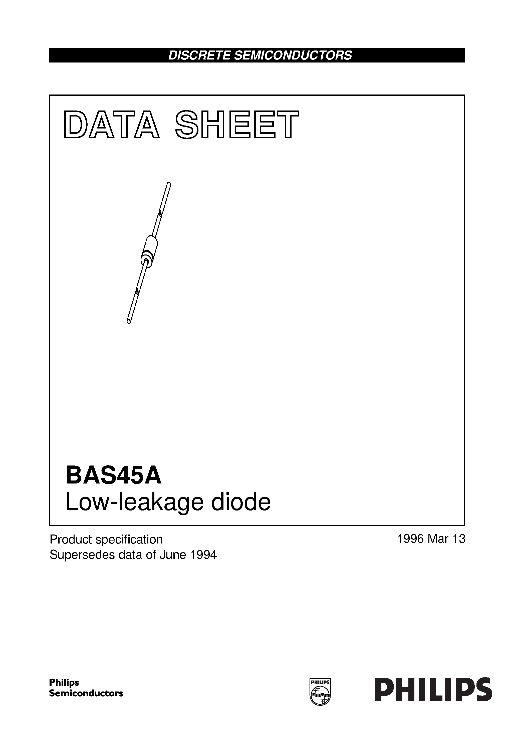 Datasheet BAS45A - Low-leakage diode page 1