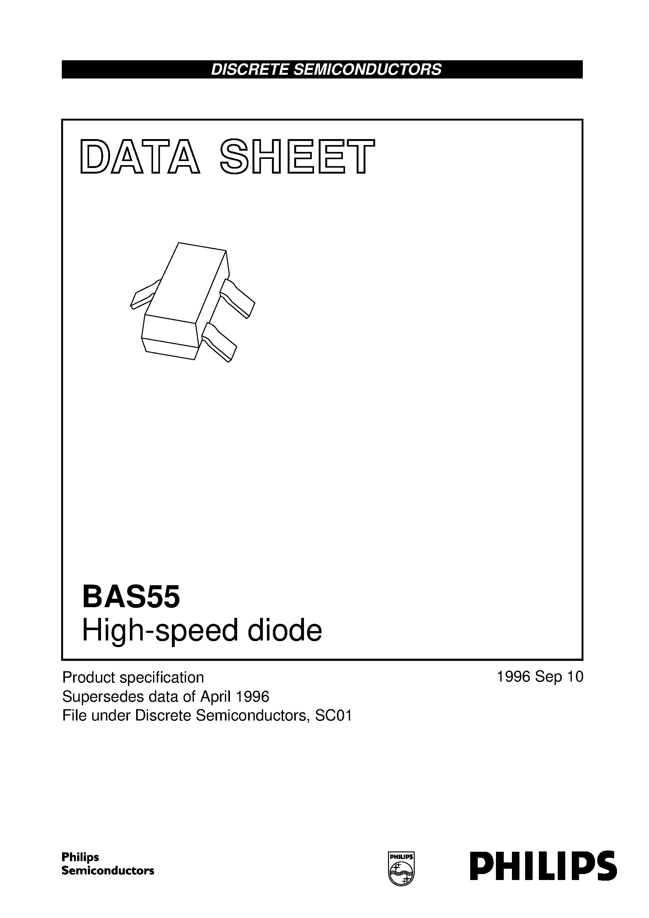 Datasheet BAS55 - High-speed diode page 1