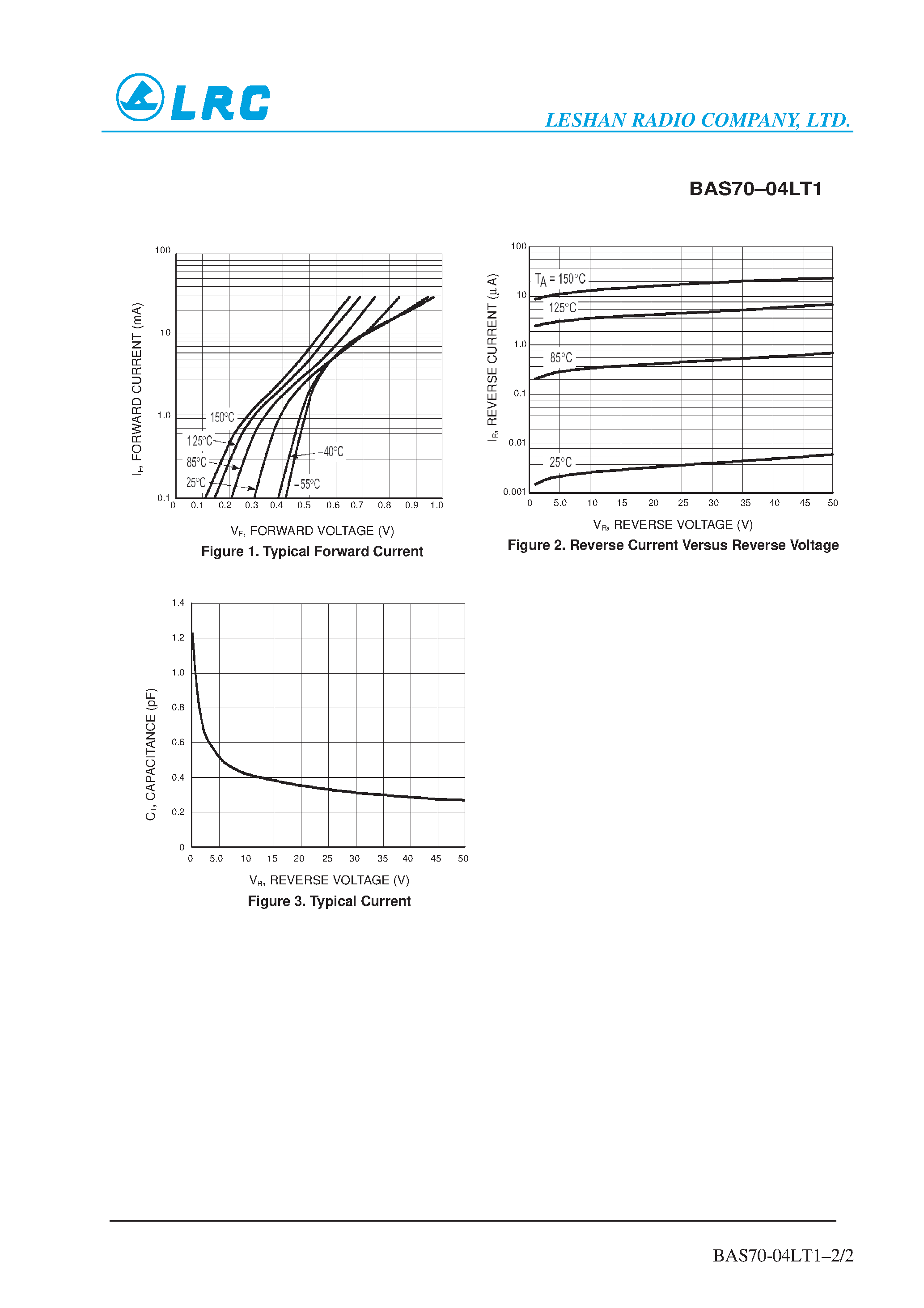 Datasheet BAS70-04LT1 page 2 Datasheet BAS70-04LT1 - Dual Series Schottky Barrier Diode page 2