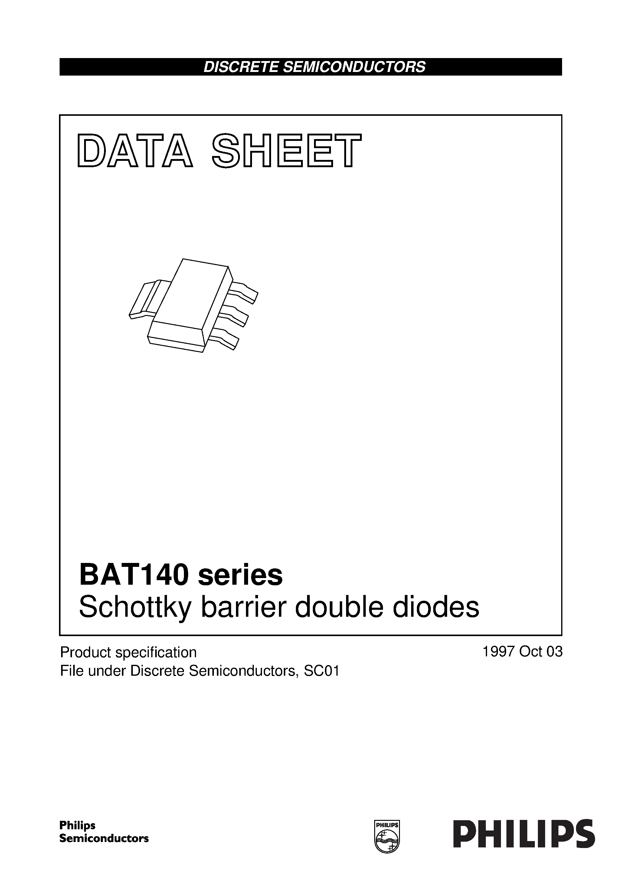 Datasheet BAT140 page 1 Datasheet BAT140 - Schottky barrier double diodes page 1