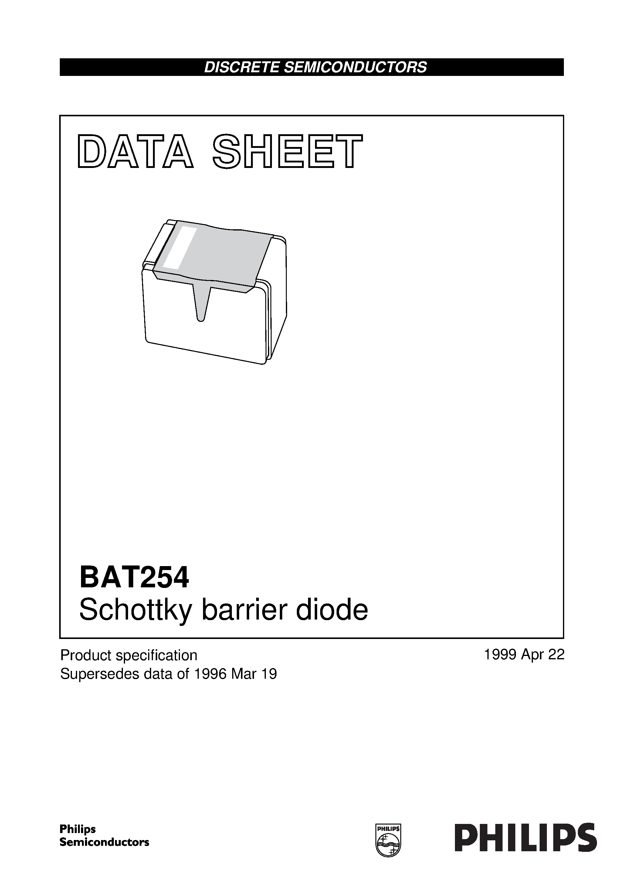 Даташит BAT254 - Schottky barrier diode страница 1