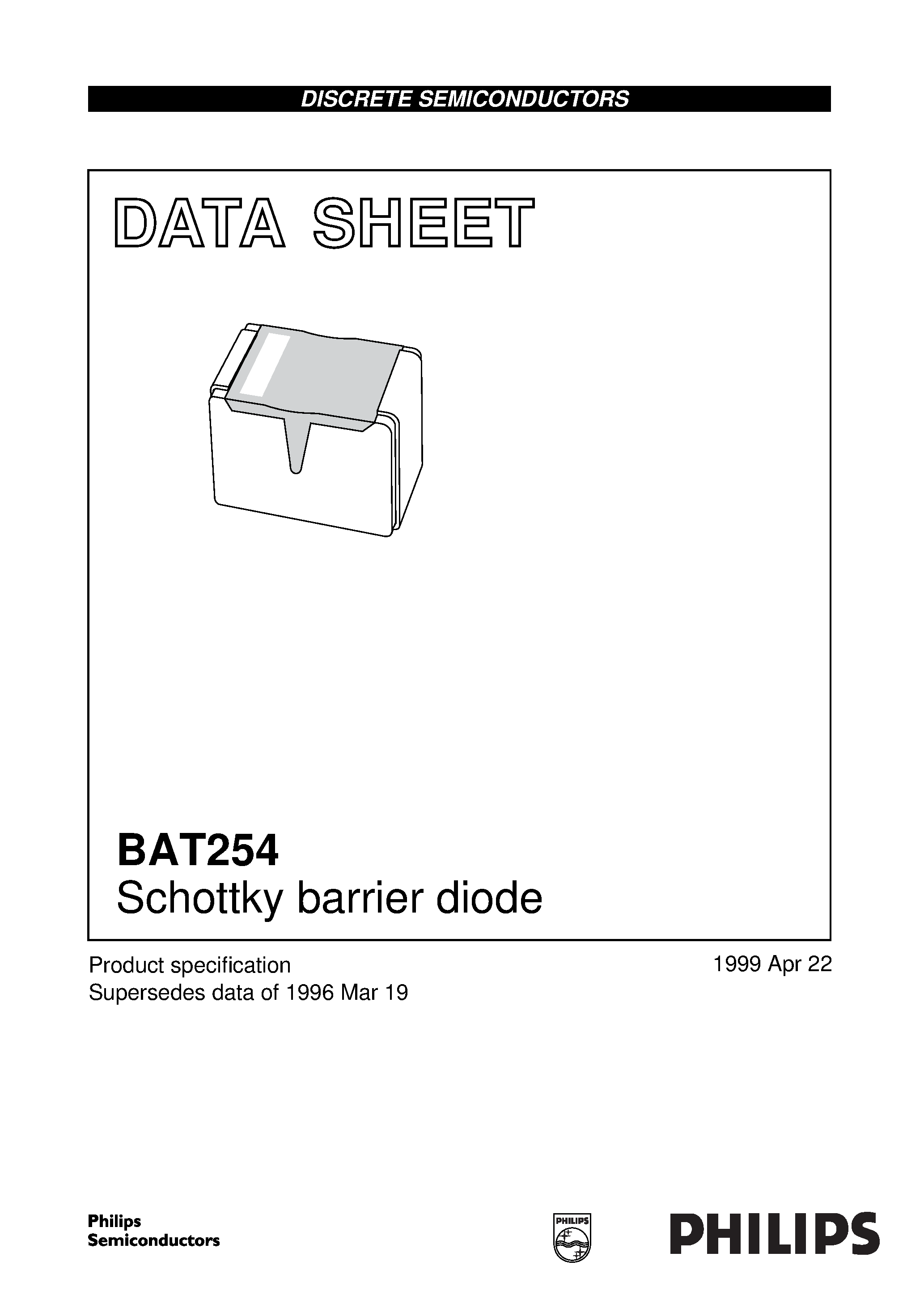 Datasheet BAT254 - Schottky barrier diode page 1