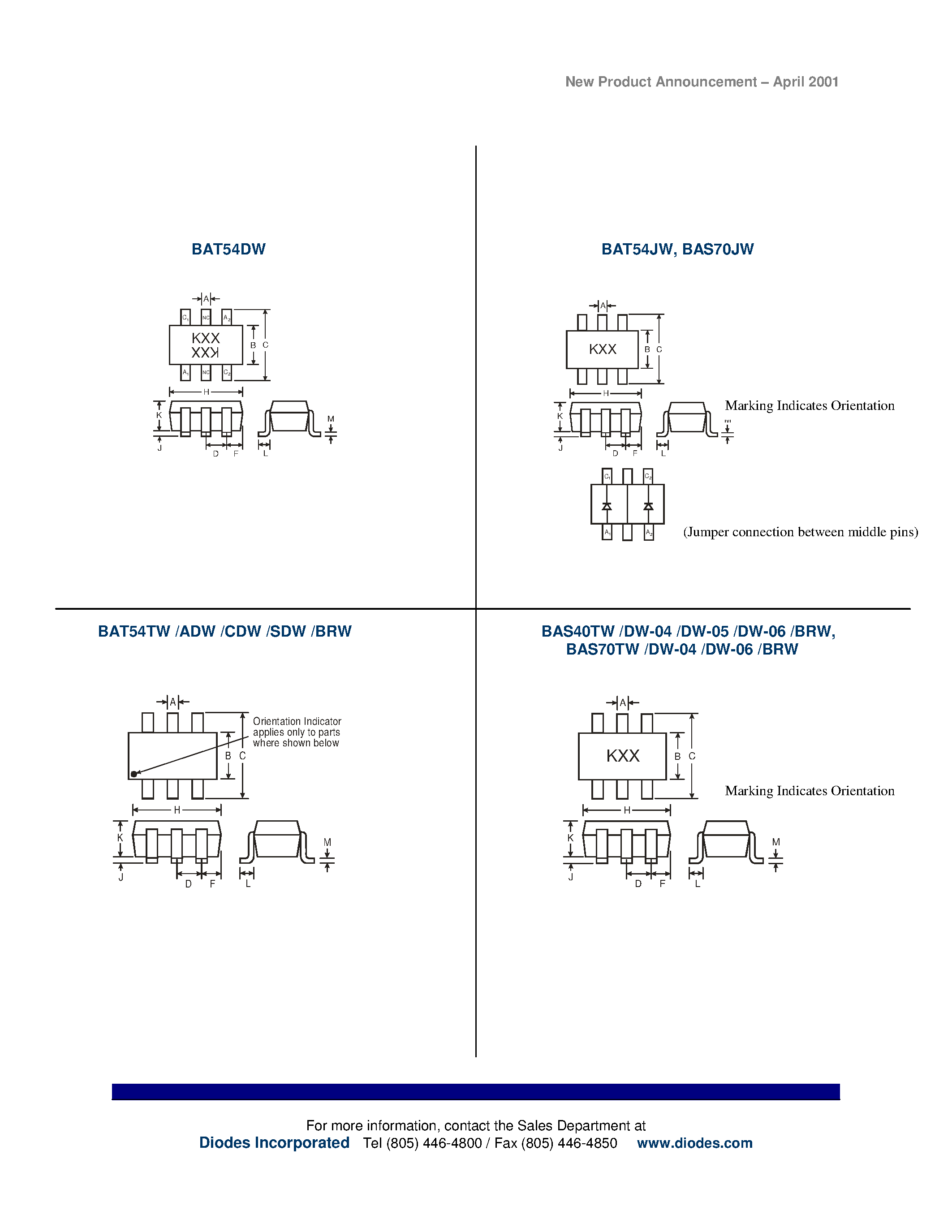 Datasheet BAT54-W page 2 Datasheet BAT54-W - Sub-miniature Schottky Diodes & Arrays in page 2