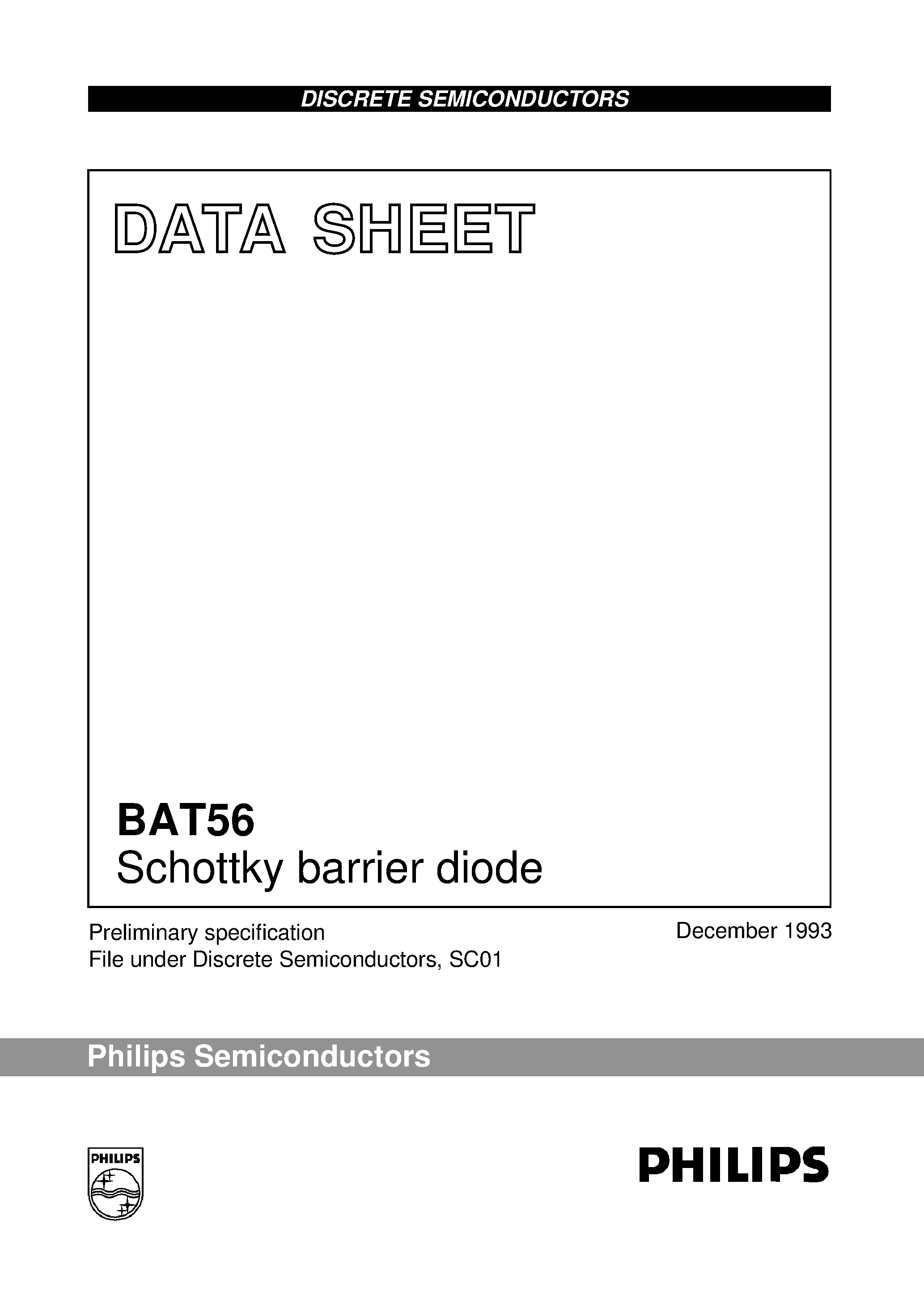 Datasheet BAT56 page 1 Datasheet BAT56 - Schottky barrier diode page 1