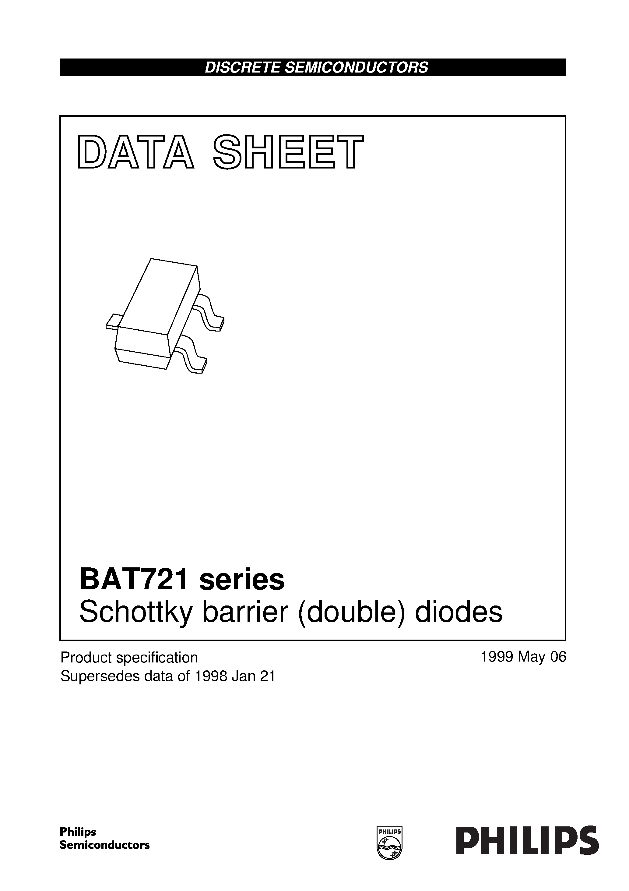 Datasheet BAT721 - Schottky barrier double diodes page 1