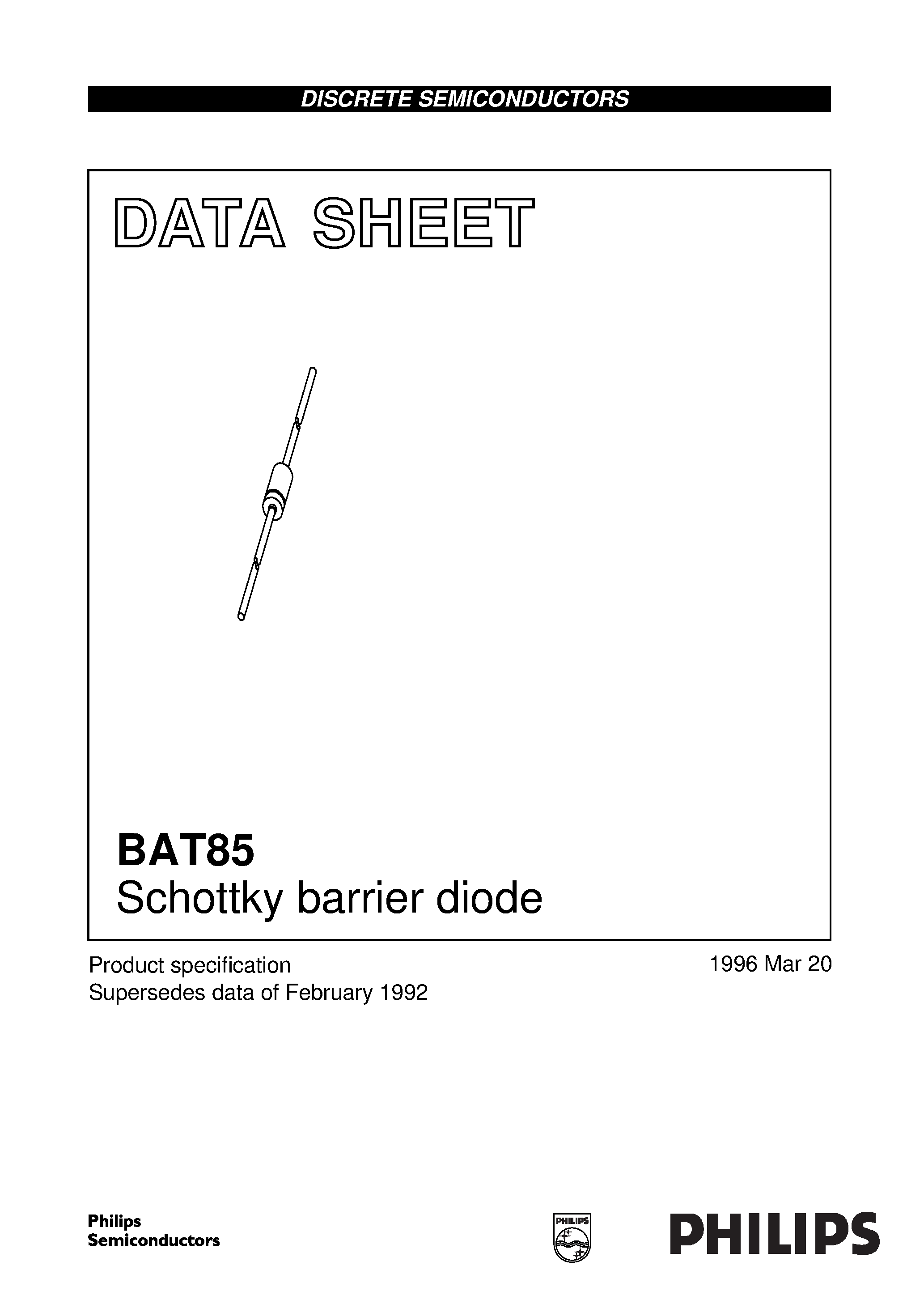 Datasheet BAT85 - Schottky barrier diode page 1