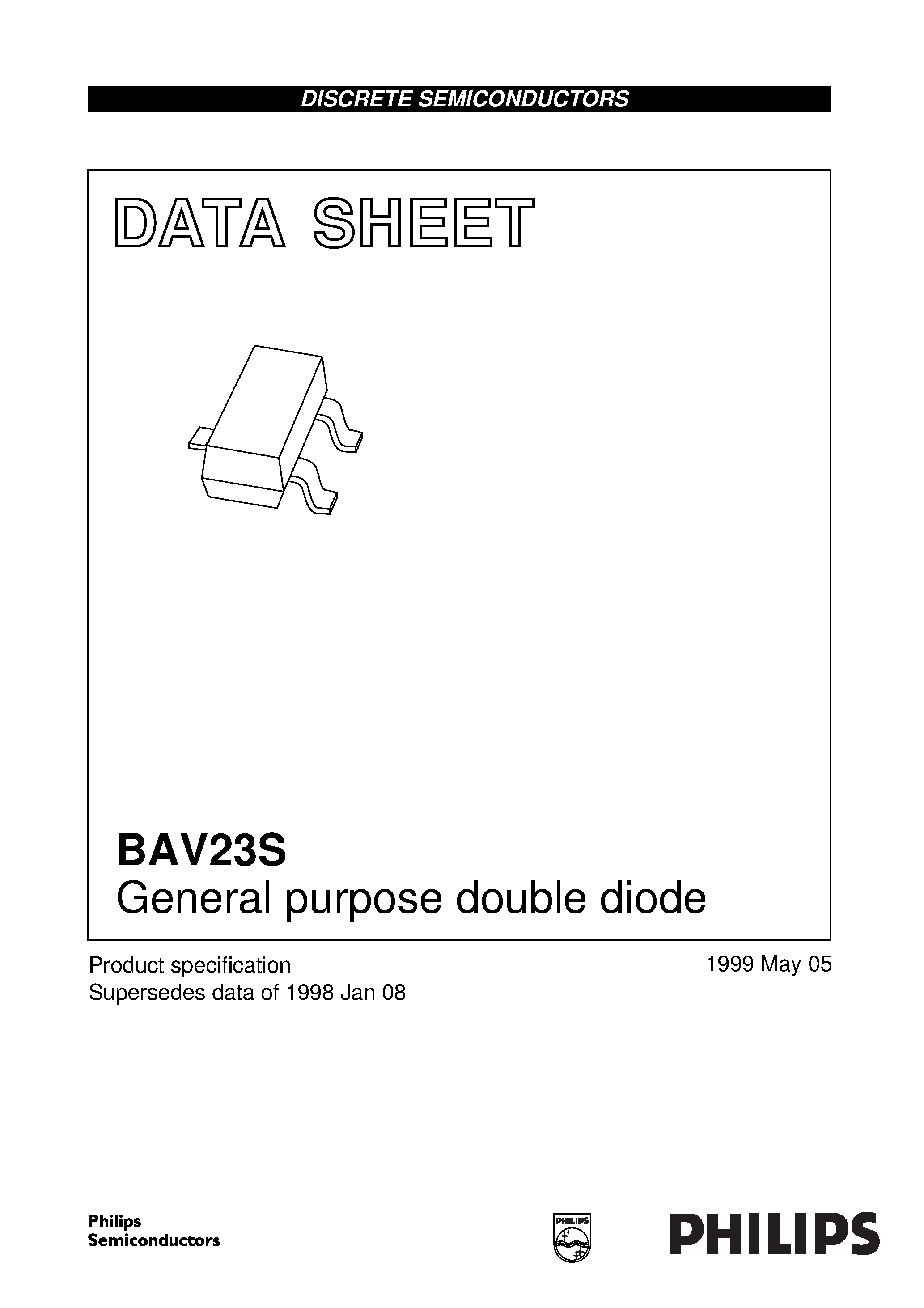 Datasheet BAV23S page 1 Datasheet BAV23S - General purpose double diode page 1