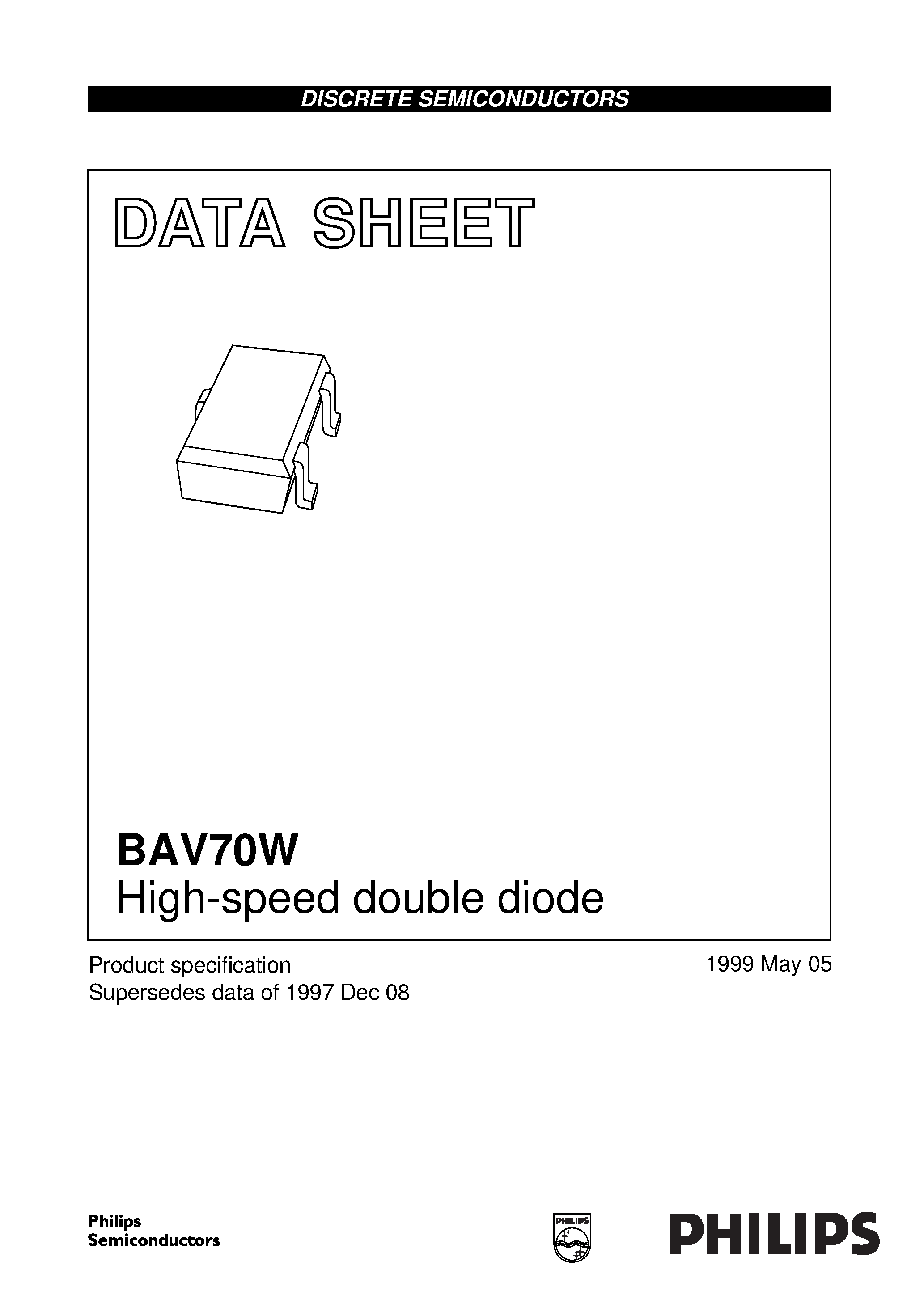 Datasheet BAV70W page 1 Datasheet BAV70W - High-speed double diode page 1