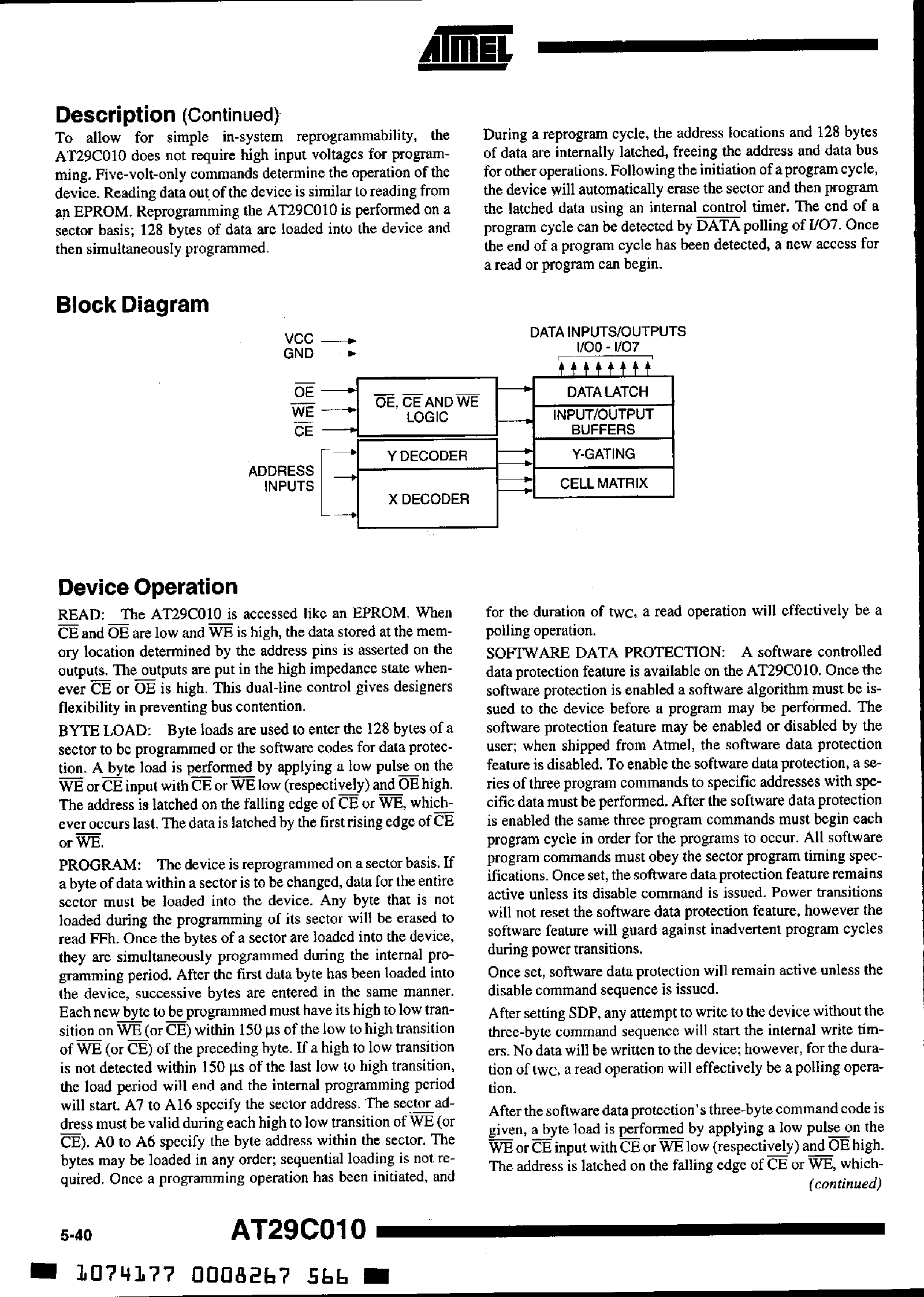 Datasheet AT29C010 - 1 Megabit 128K x 8 5-volt Only CMOS Flash Memory page 2