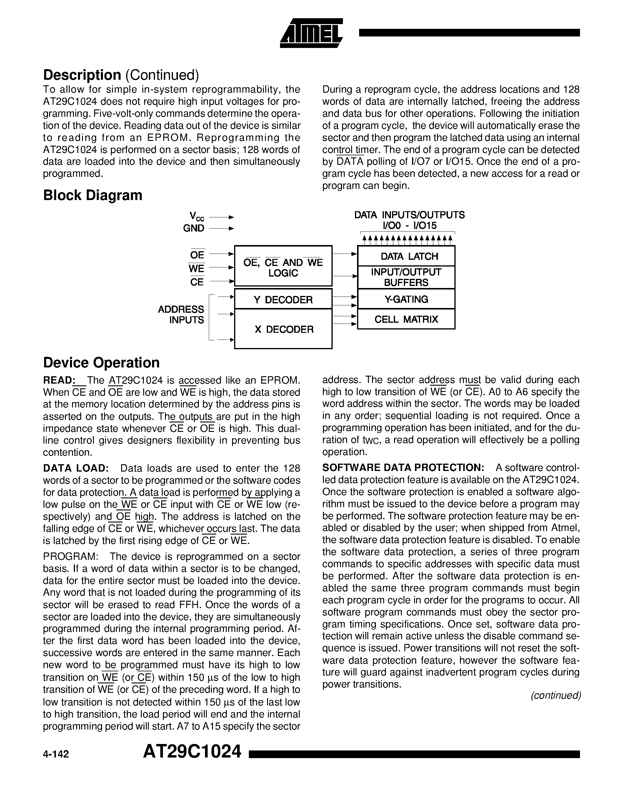 Datasheet AT29C1024-12JC - 1 Megabit 64K x 16 5-volt Only CMOS Flash Memory page 2