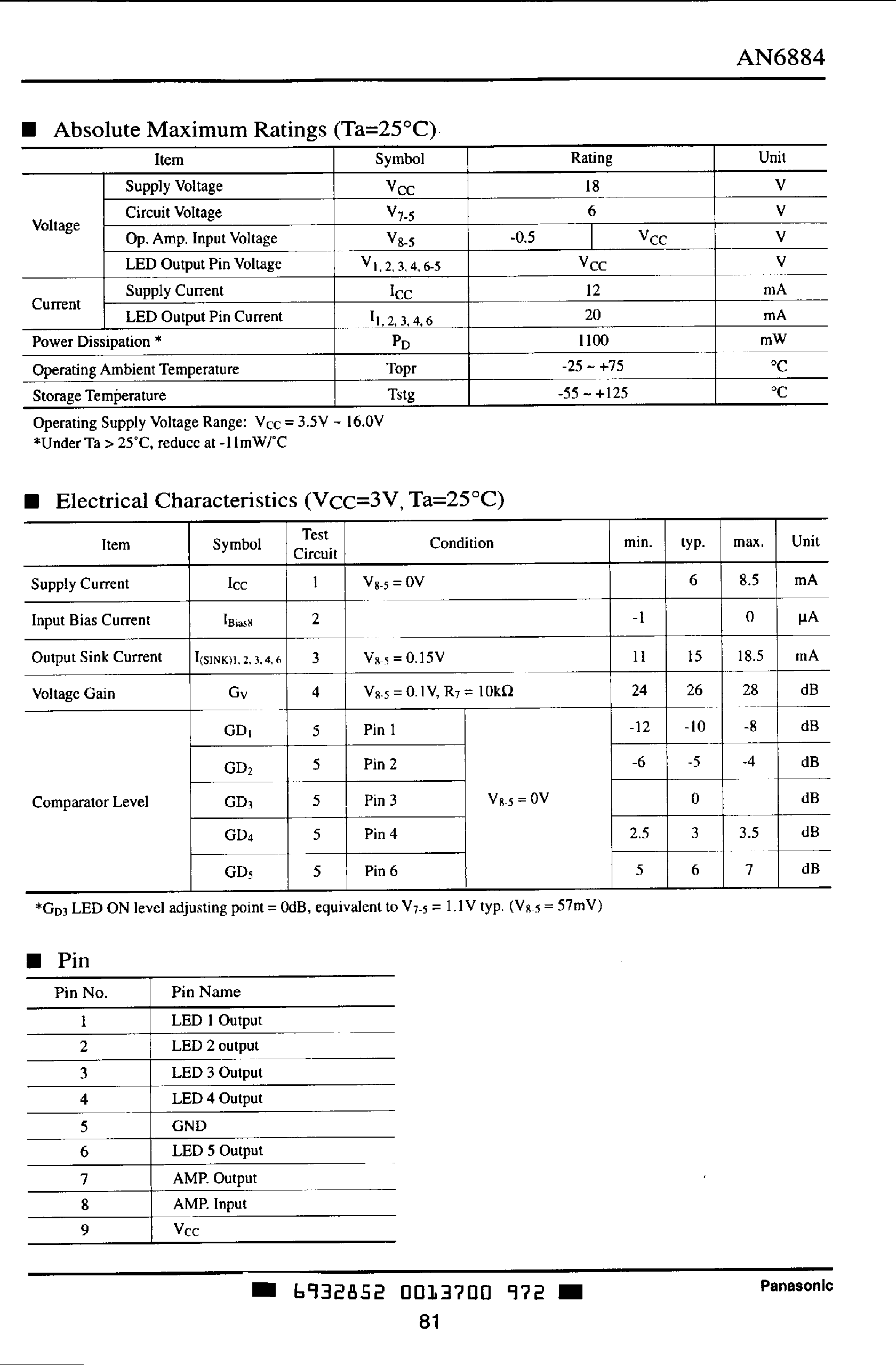 Datasheet AN688 - 5-Dot LED Driver Circuit page 2