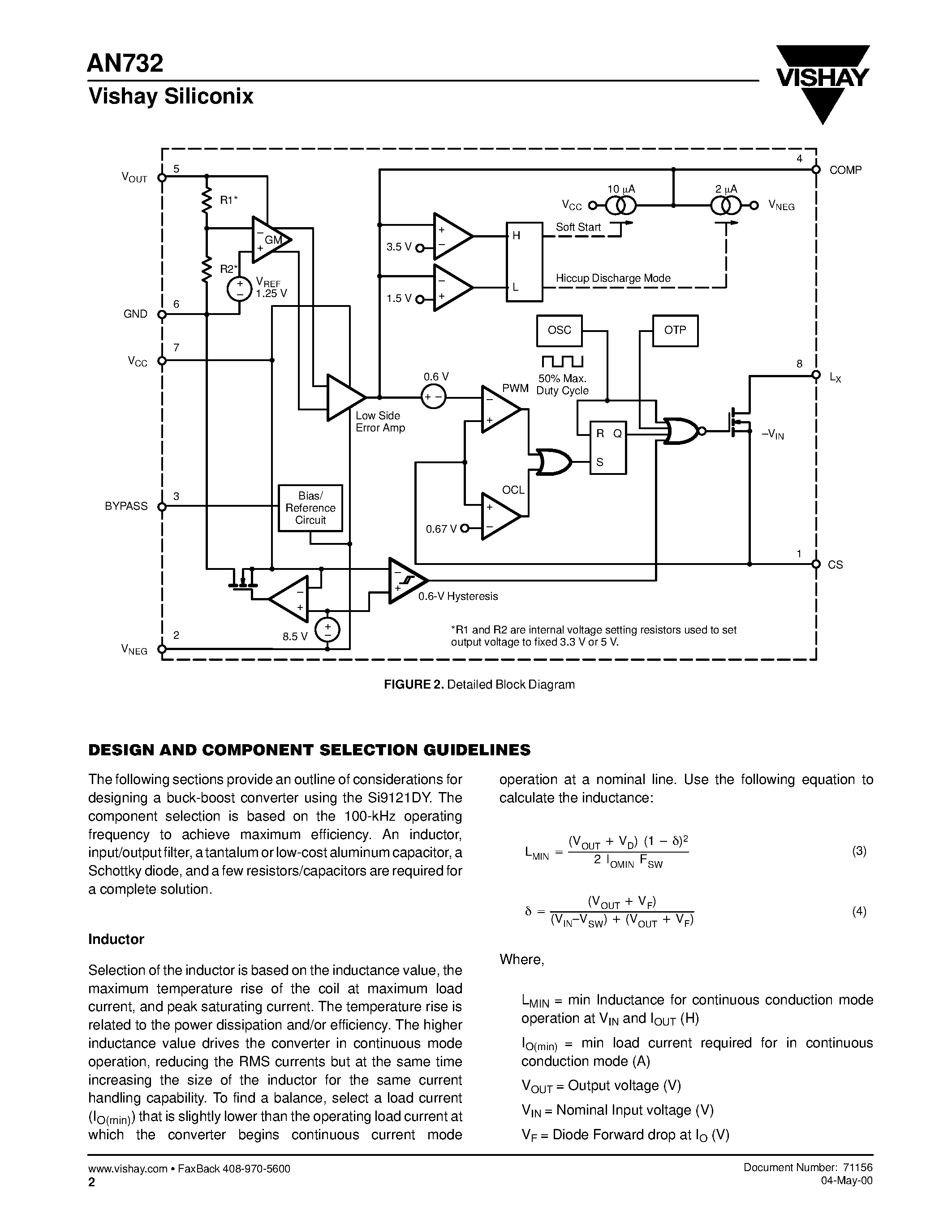 Datasheet AN732 - Designing A High-Voltage Non-Isolated Buck-Boost Converter with the Si9121DY page 2