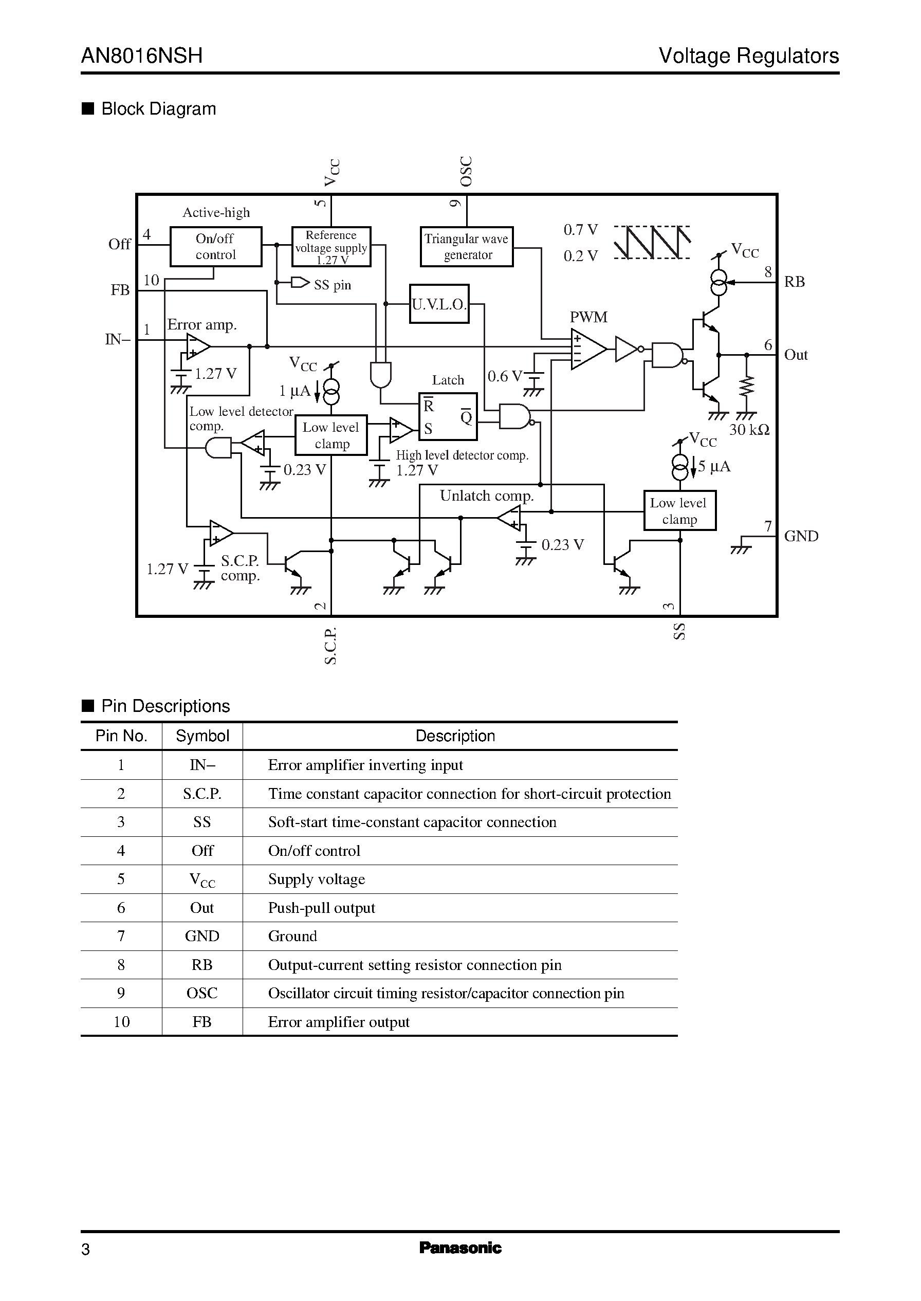 Datasheet AN8016NSH - Single-channel 1.8-volt step-up DC-DC converter control IC page 2