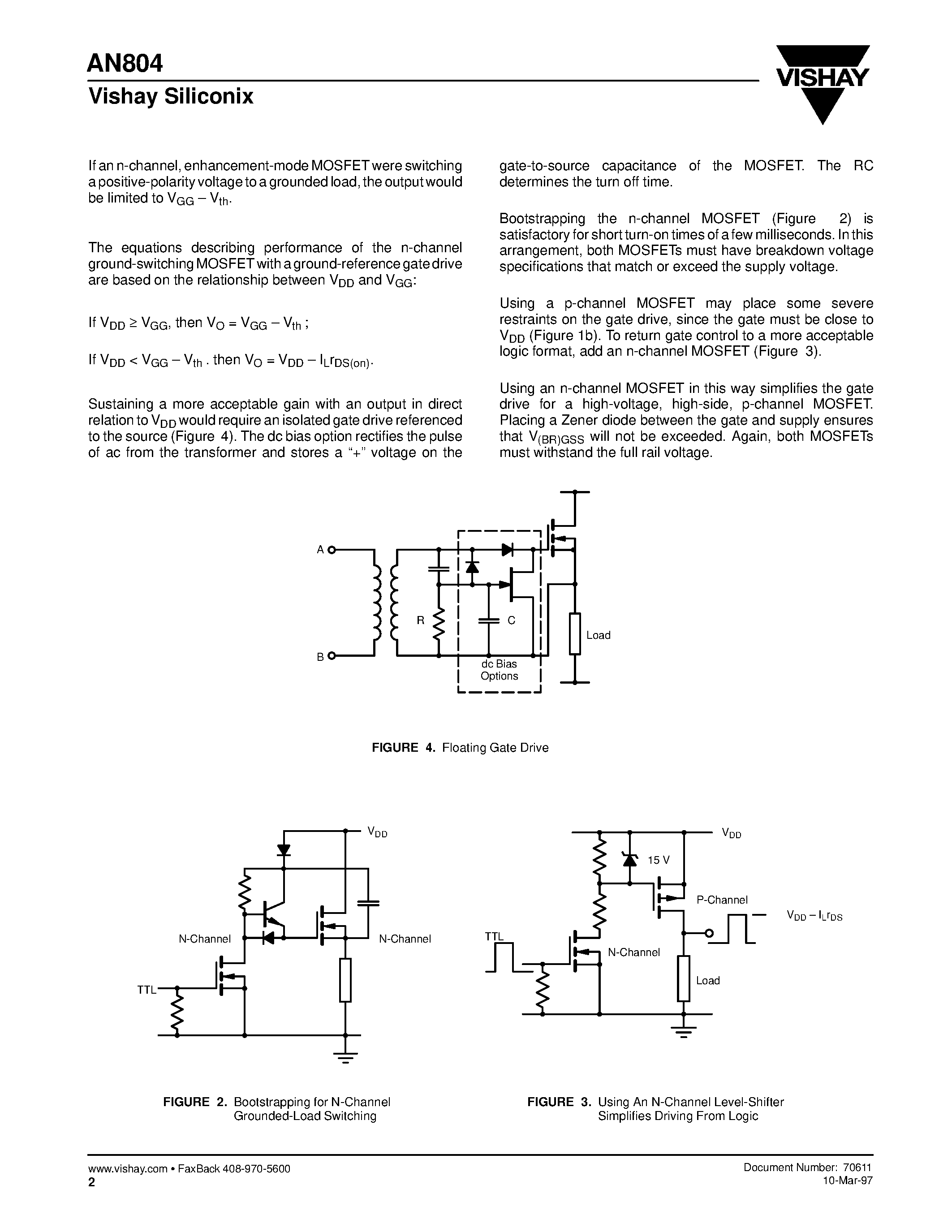Datasheet AN804 - P-Channel MOSFETs/ the Best Choice for High-Side Switching page 2
