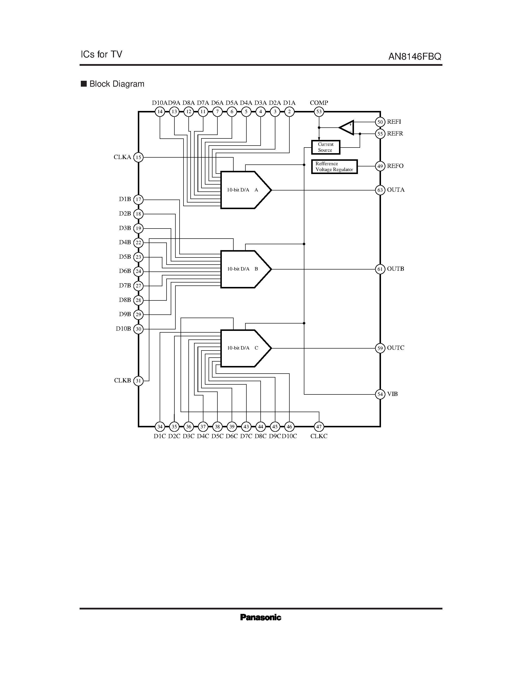 Даташит AN8146FBQ - 10-Bit 3-channel D/A Converter IC страница 2