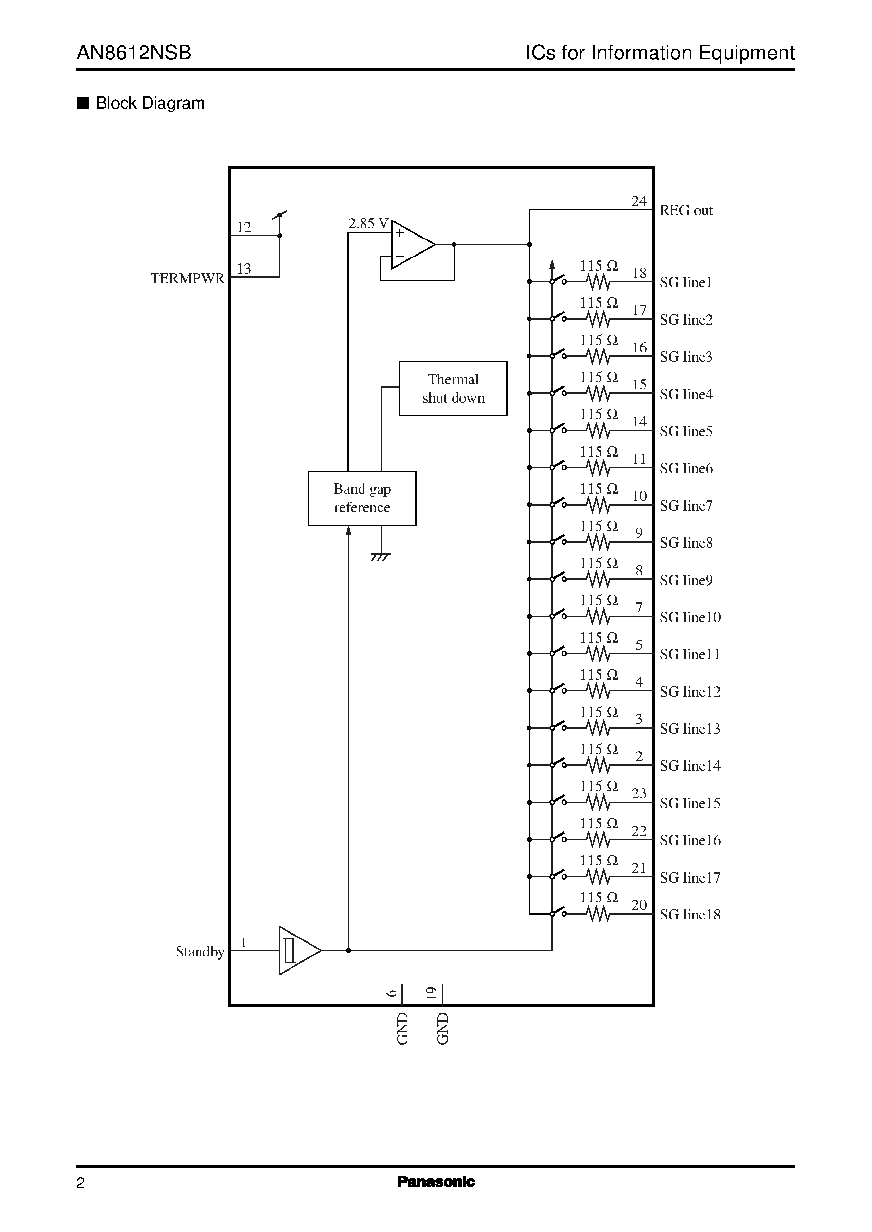 Даташит AN8612NSB - SCSI active terminator IC страница 2