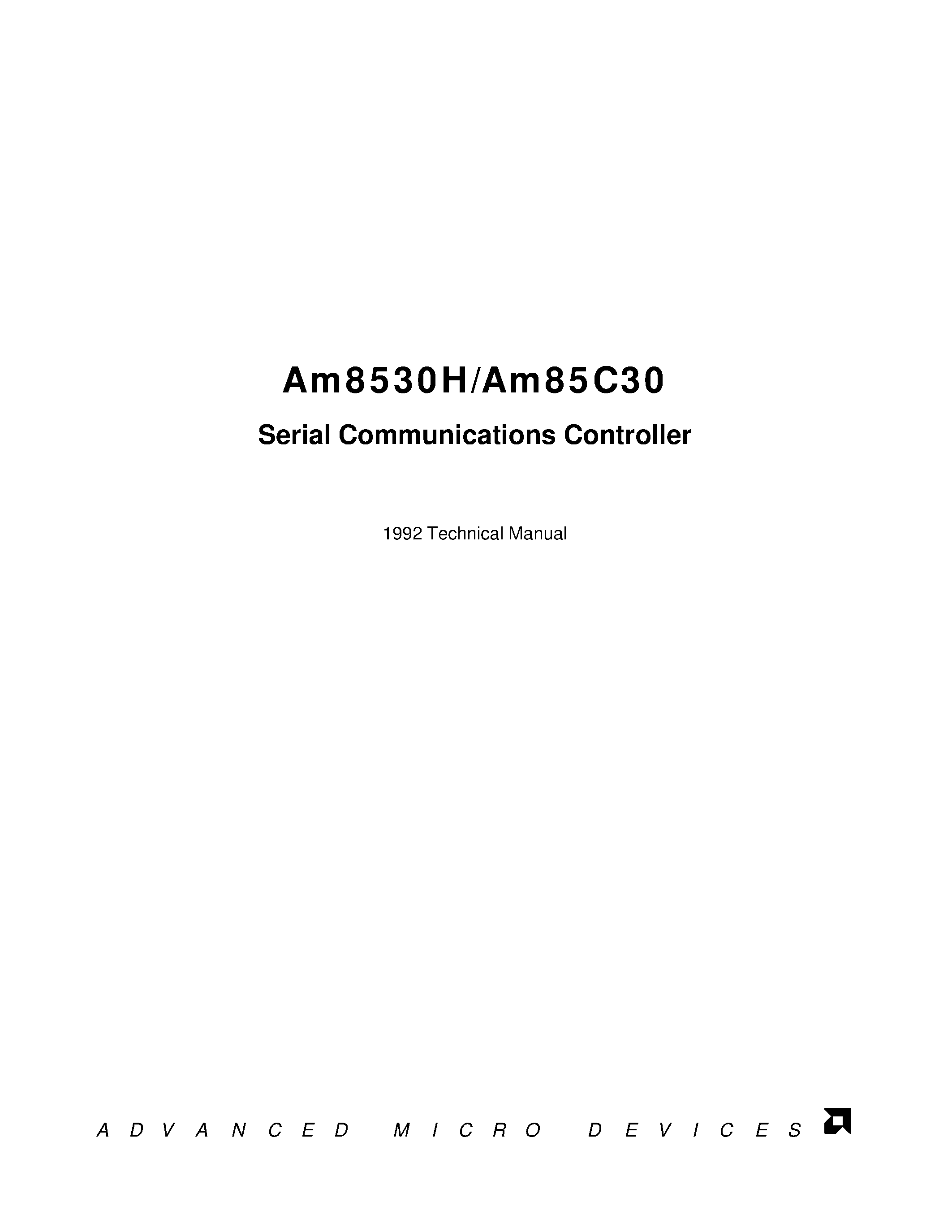 Даташит на микросхему AM8530 страница 1 Даташит AM8530 - Serial Communications Controller страница 1