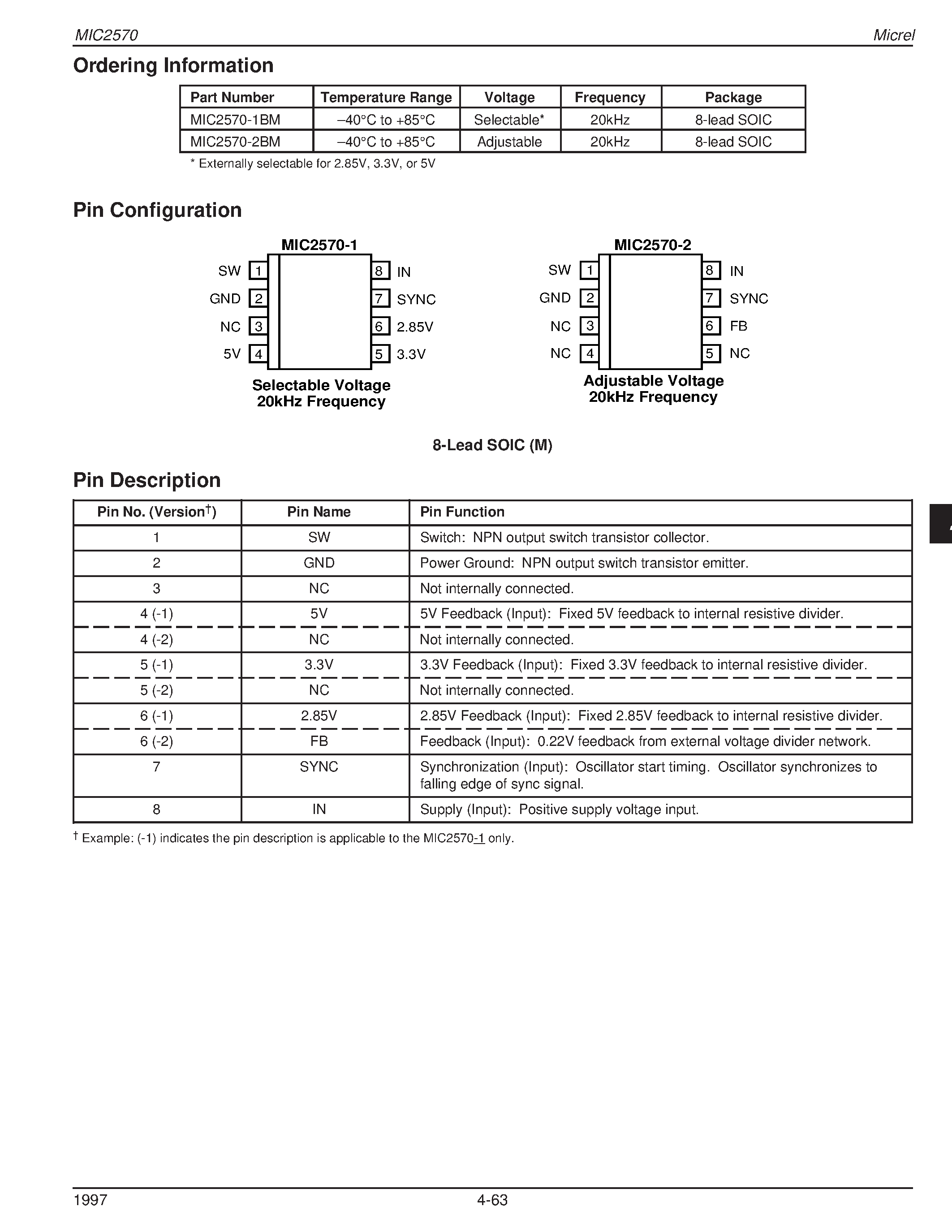 Datasheet MIC2570 page 2 Datasheet MIC2570 - Two-Cell Switching Regulator Preliminary Information page 2