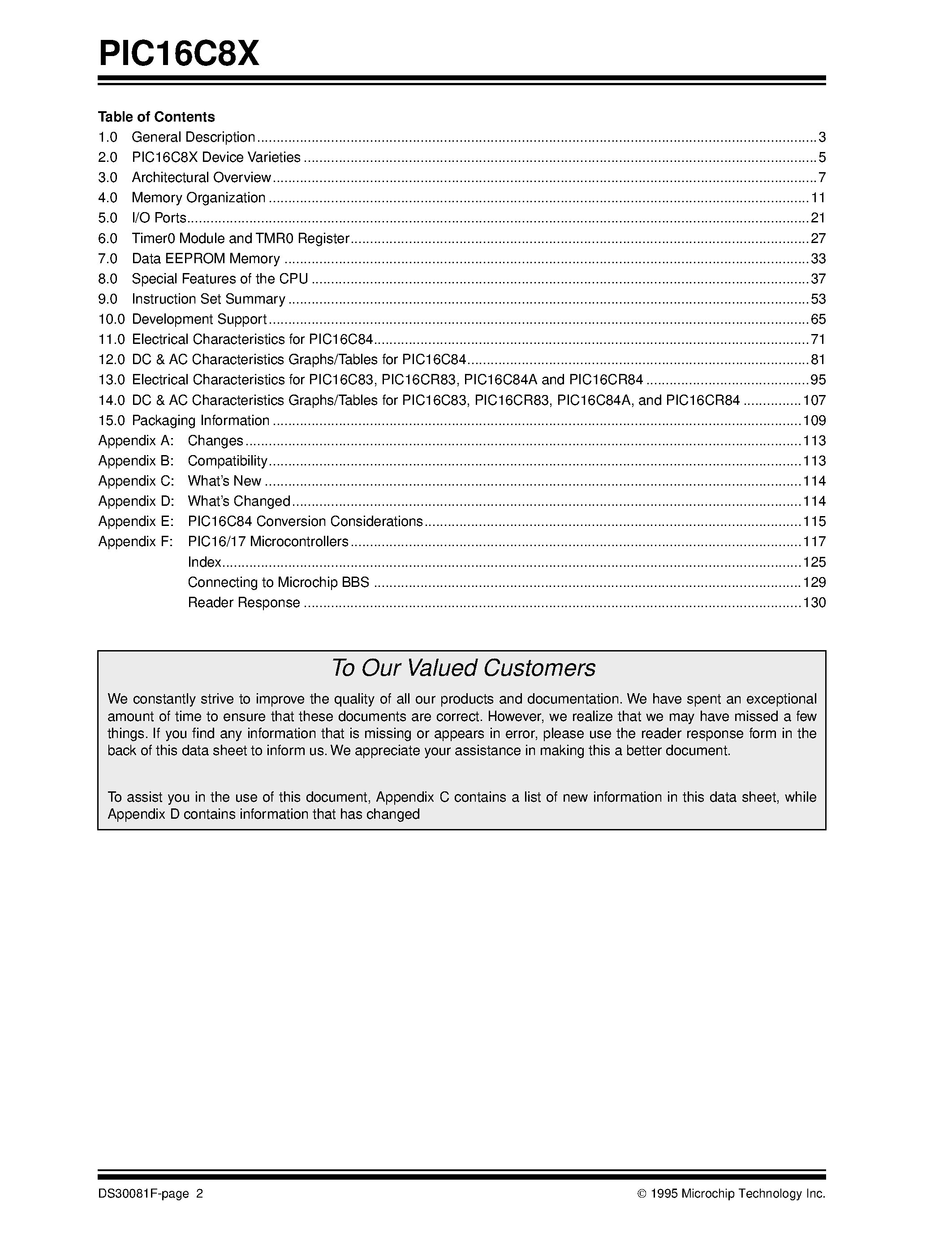 Datasheet PIC16C84A - 8 BIT CMOS EEPROM MICROCONTROLLERS page 2