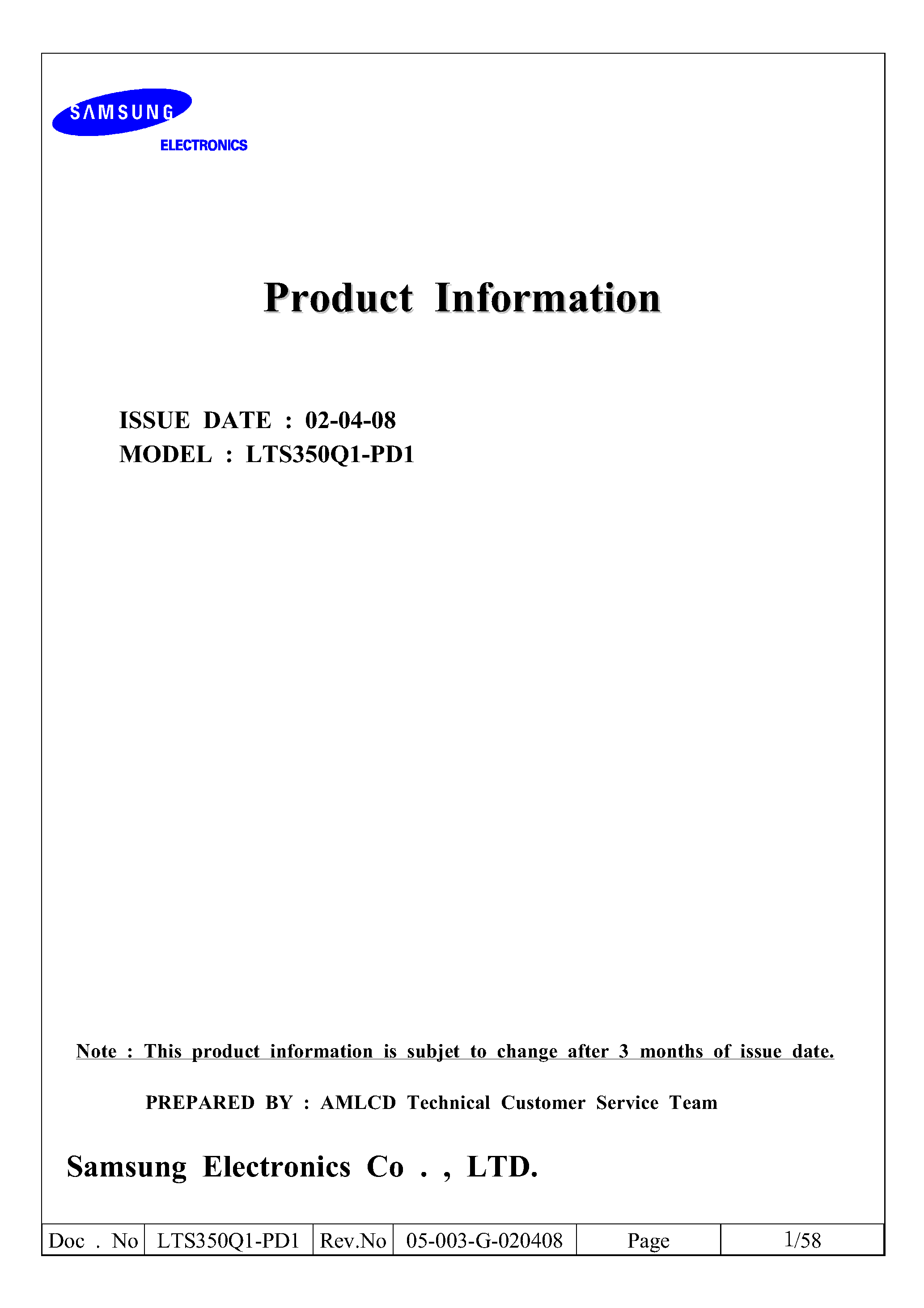 Datasheet LTS350Q1-PD1 page 1 Datasheet LTS350Q1-PD1 - Product Information page 1