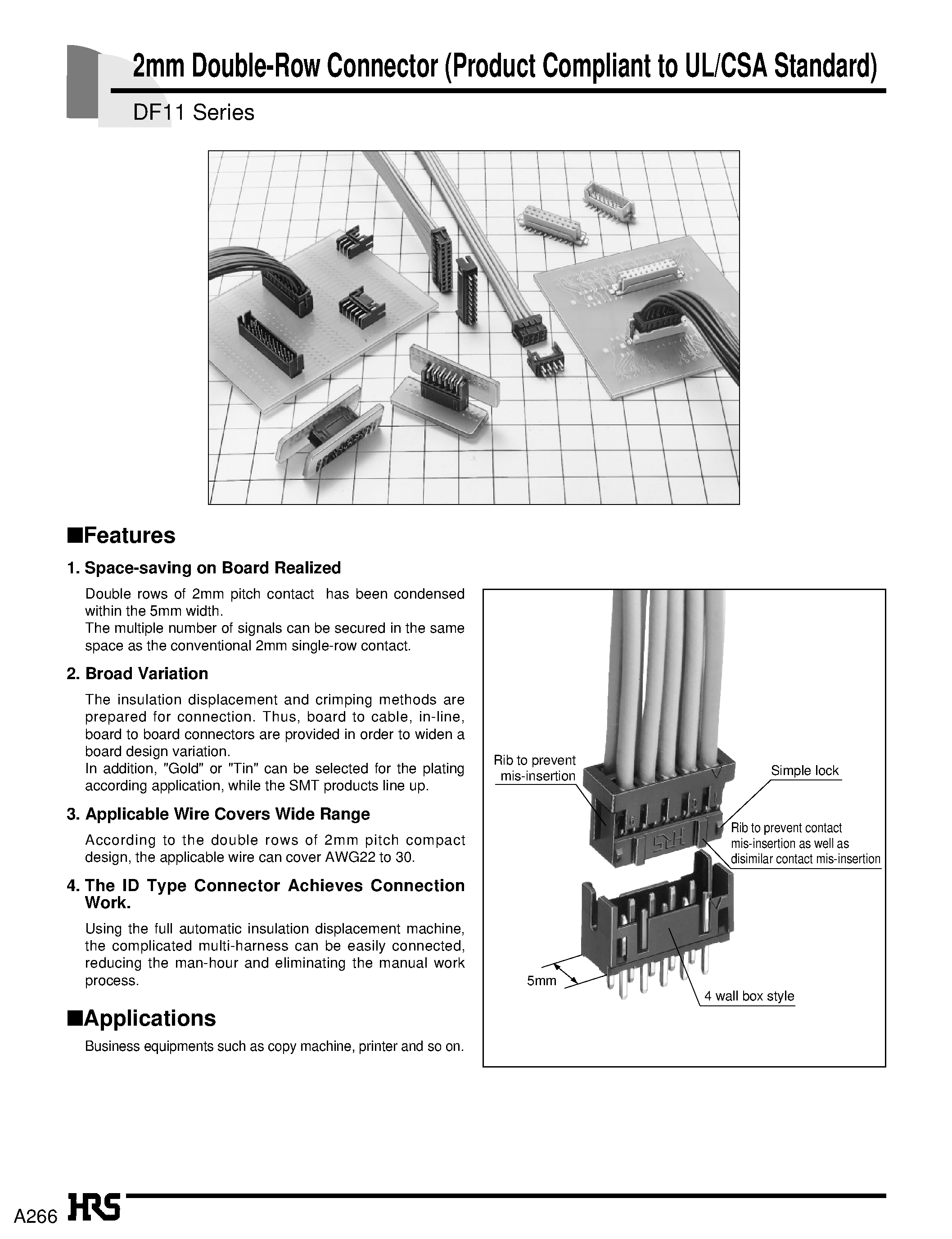 Datasheet DF11-20DP-2DS - 2mm Double-Row Connector (Product Compliant to UL/CSA Standard) page 1