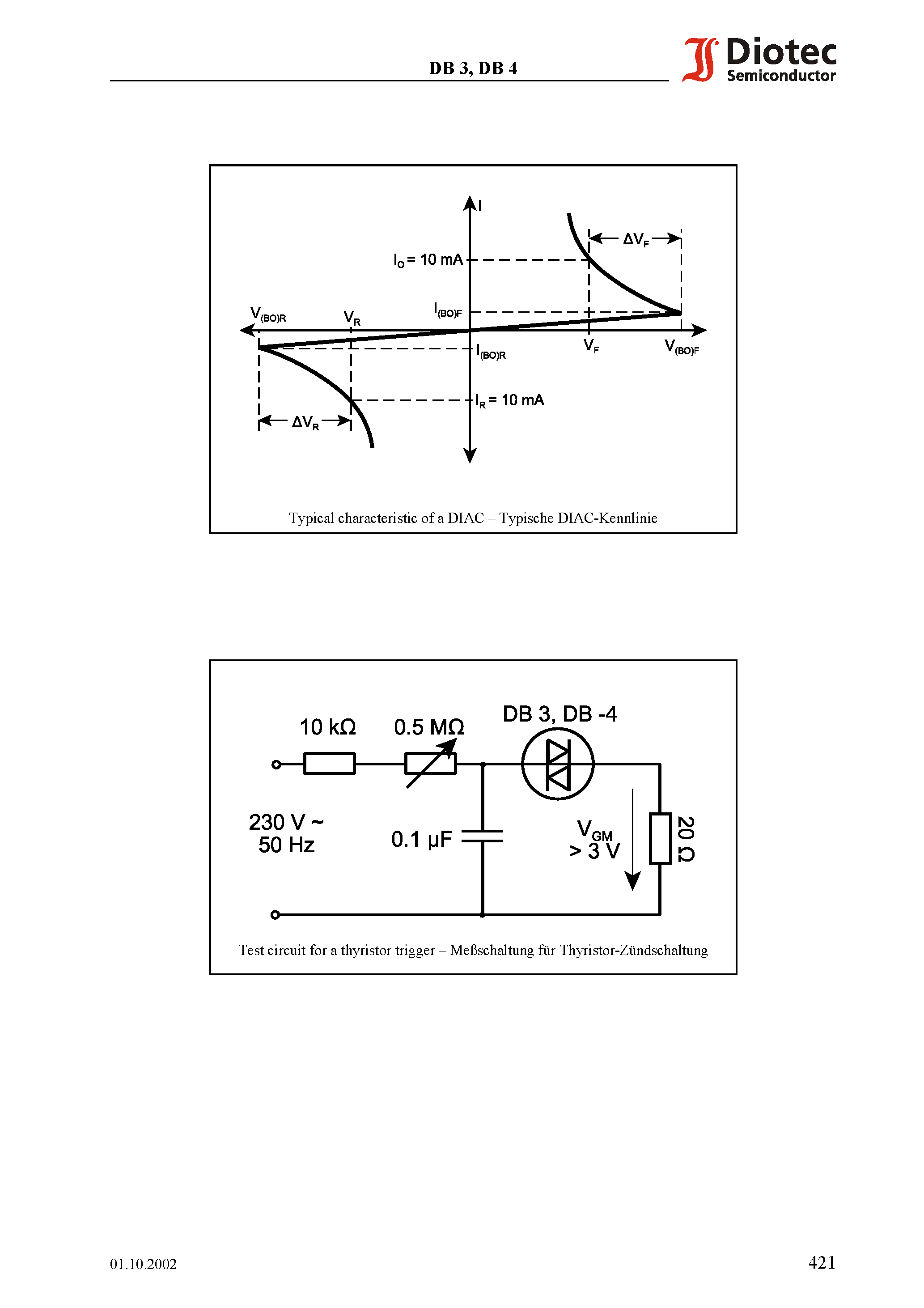 Даташит на микросхему DB4 страница 2 Даташит DB4 - Bidirectional Si-Trigger-Diodes (DIAC) страница 2
