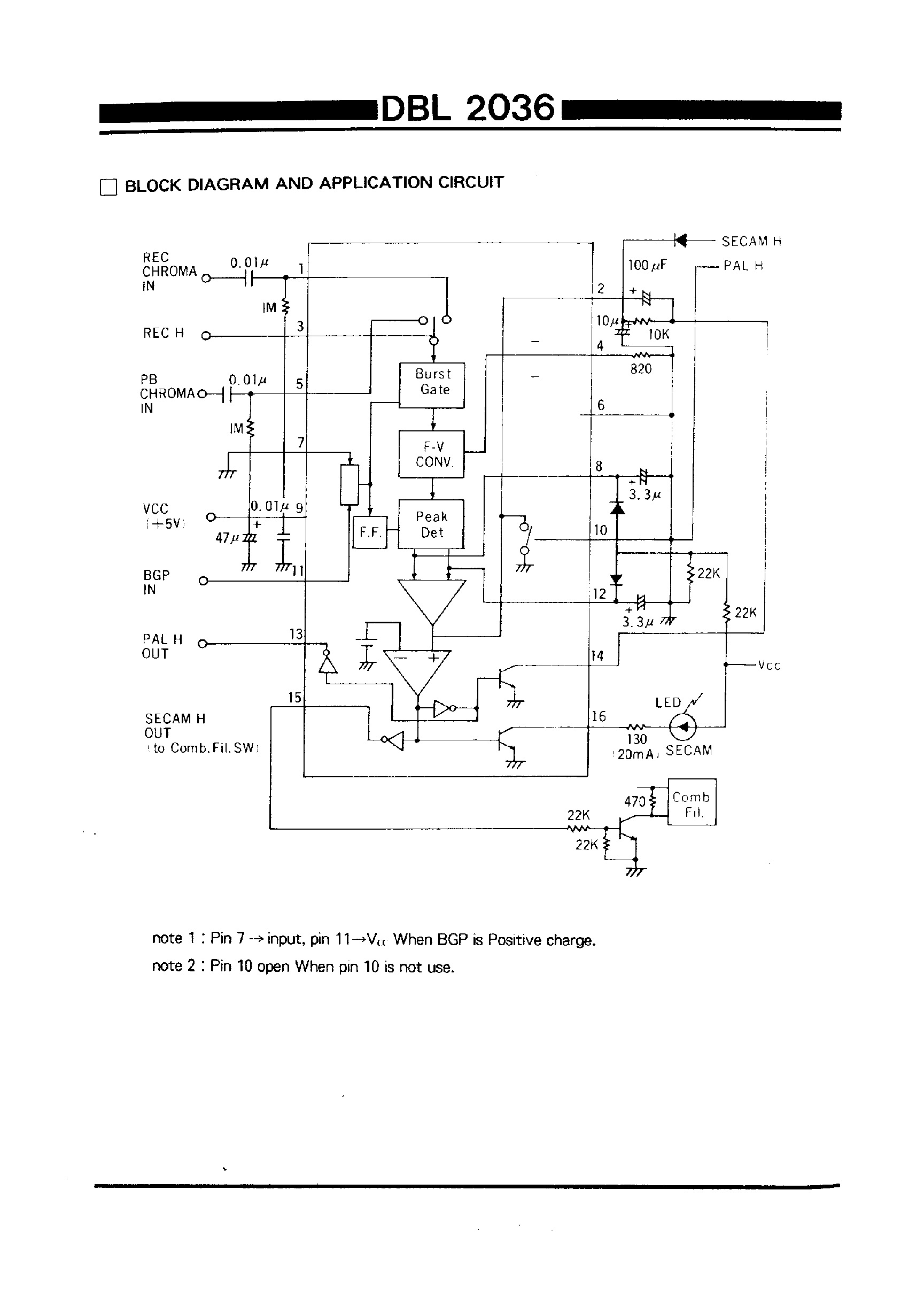 Datasheet DBL2036 - PAL/SECAM DETECTOR FOR A VTR page 2
