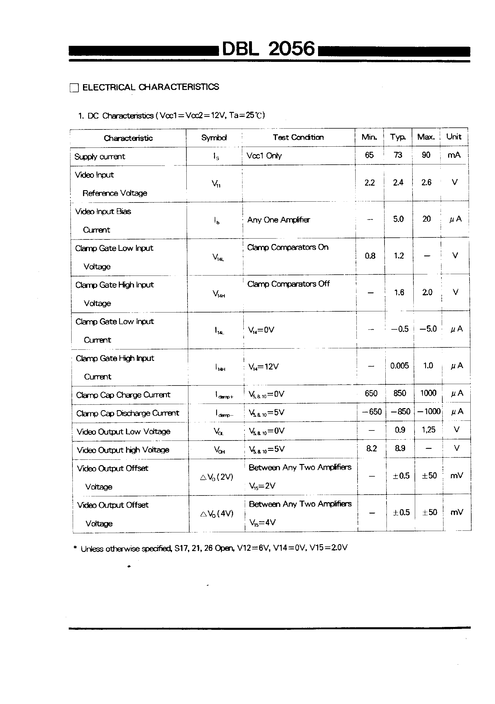 Datasheet DBL2056 page 2 Datasheet DBL2056 - R.G.B VIDEO PROCESSOR FOR MONITOR page 2