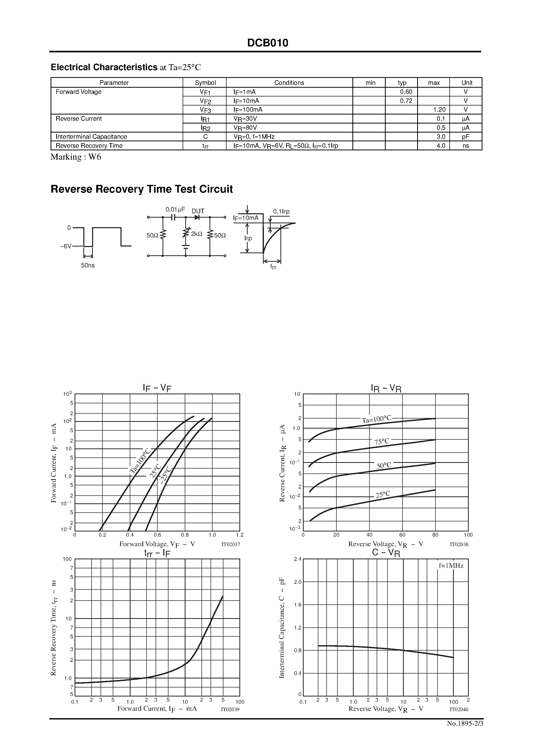 Даташит на микросхему DCB010 страница 2 Даташит DCB010 - Very High-Speed Switching Diode страница 2