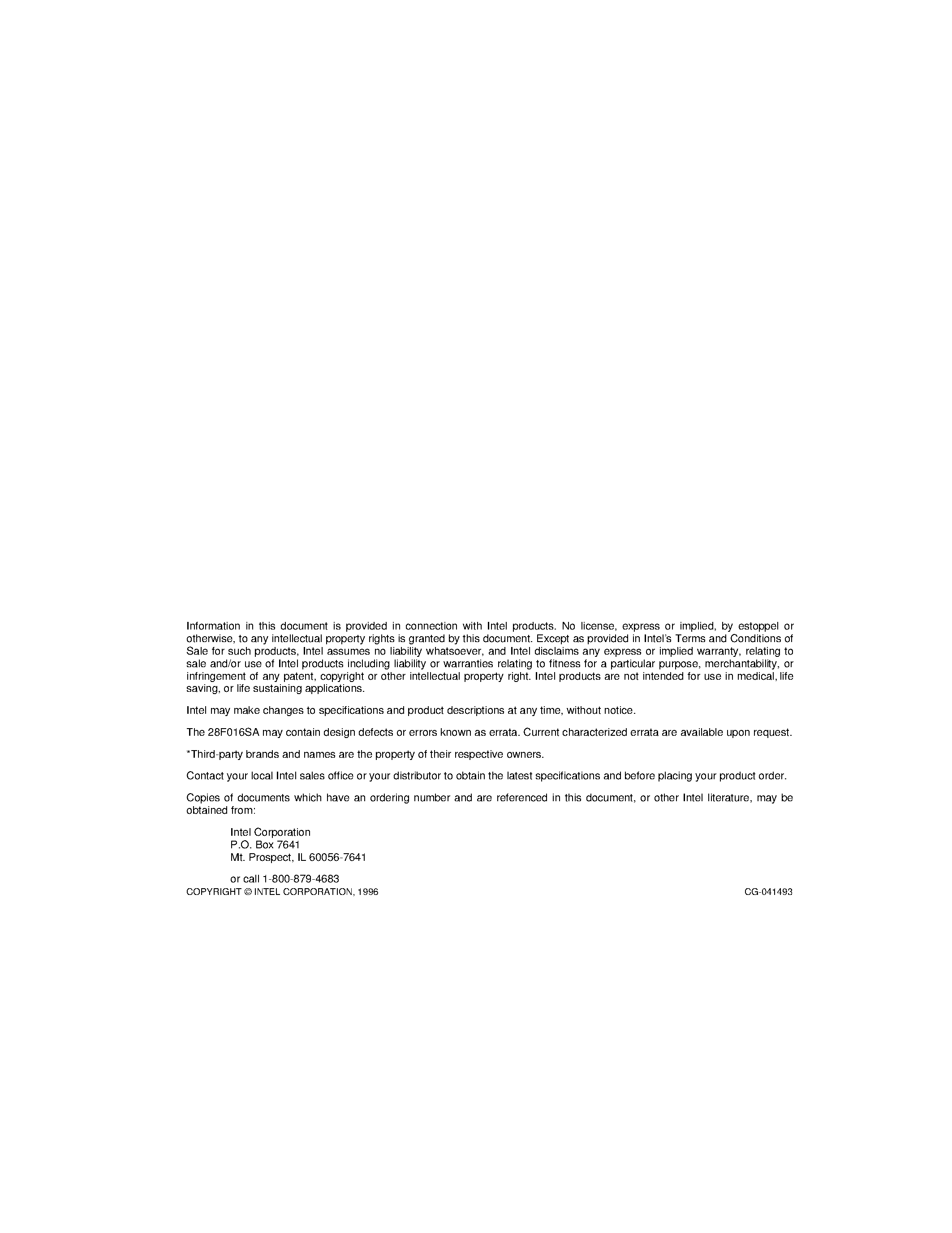 Datasheet DA28F016SA-150 - 28F016SA 16-MBIT (1 MBIT X 16/ 2 MBIT X 8)FlashFile MEMORY page 2