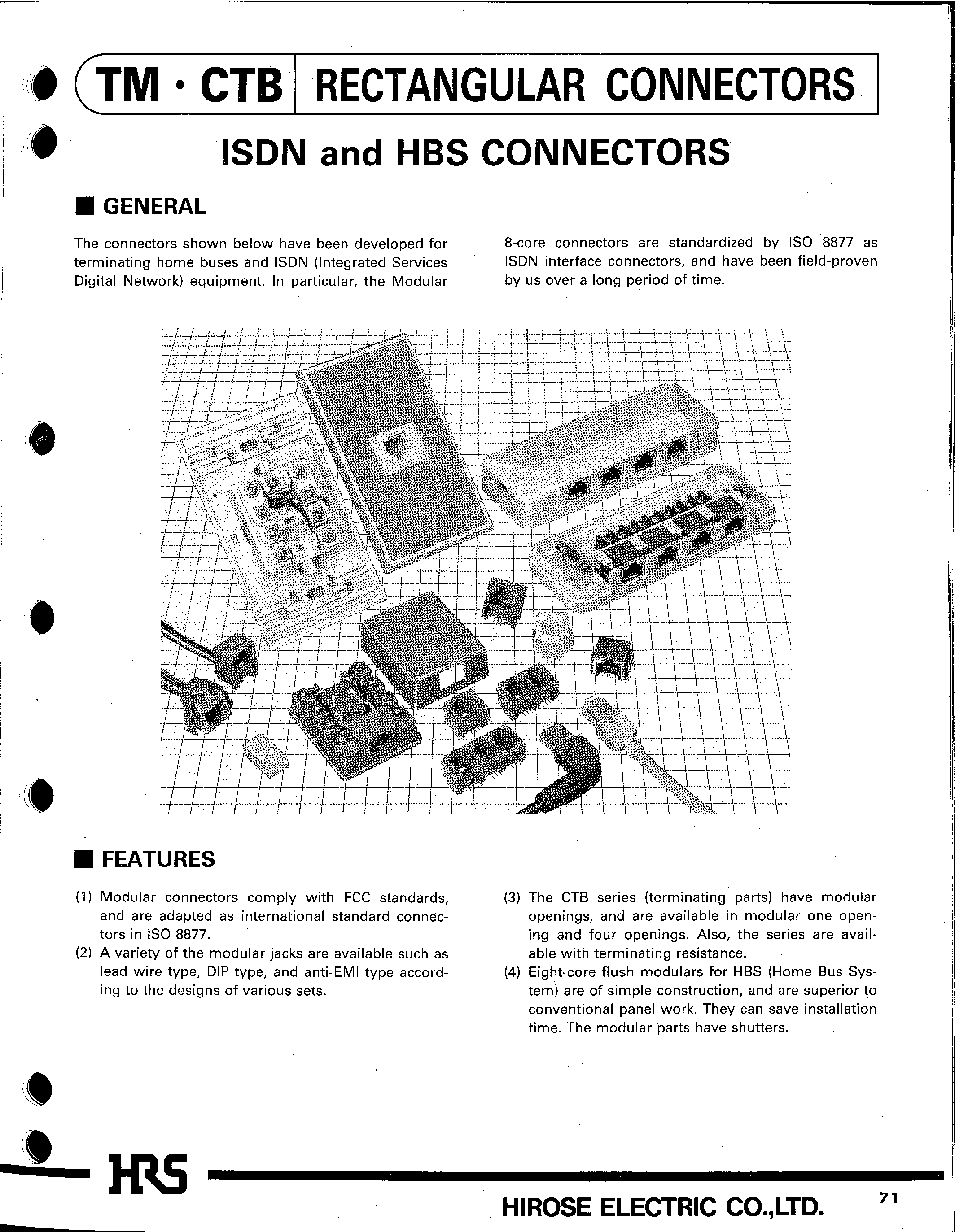 Даташит на микросхему CTB-4MJ-88S страница 1 Даташит CTB-4MJ-88S - ISDN and HBS CONNECTORS страница 1