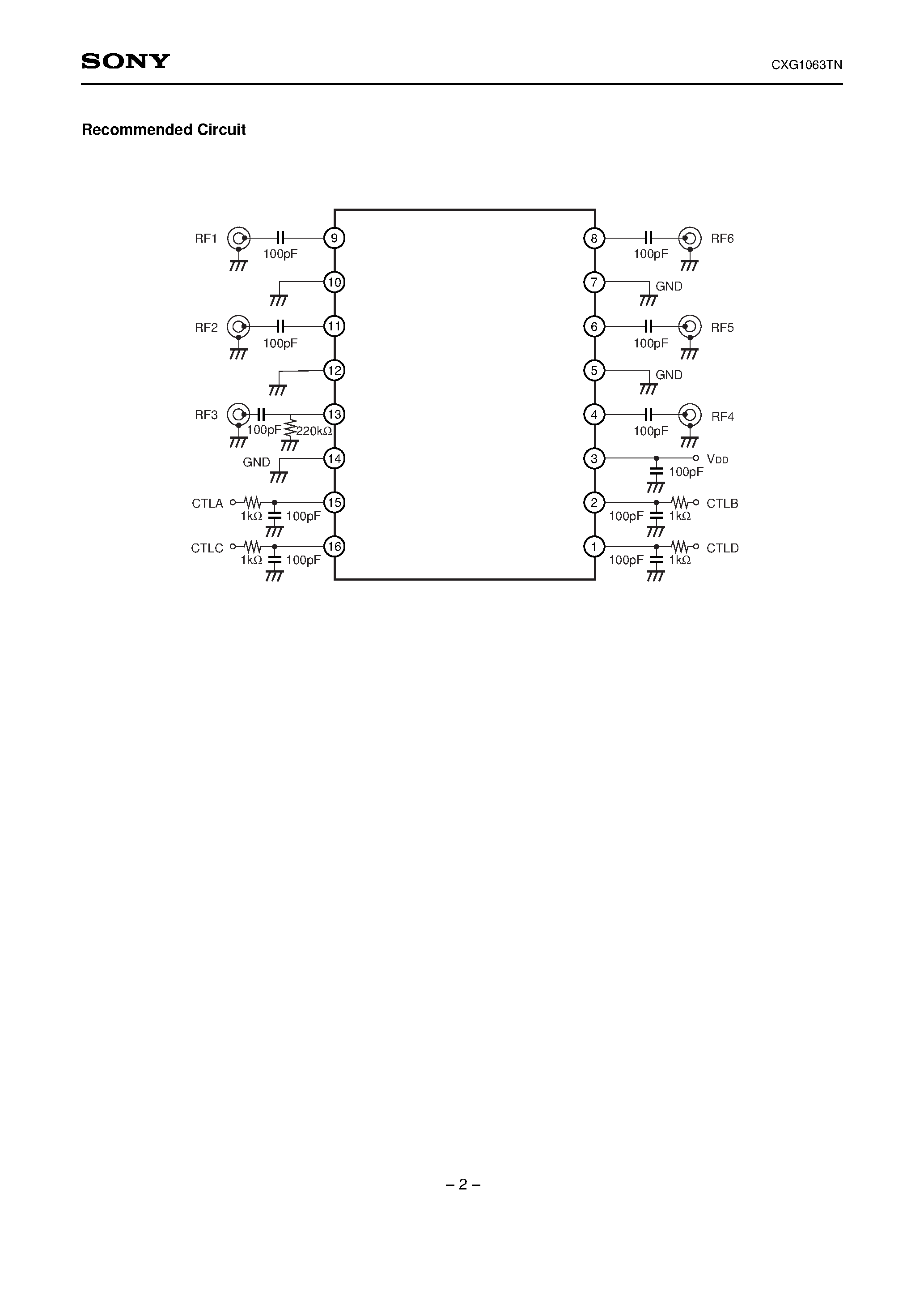 Datasheet CXG1063TN page 2 Datasheet CXG1063TN - High Power 2 4 Antenna Switch MMIC page 2