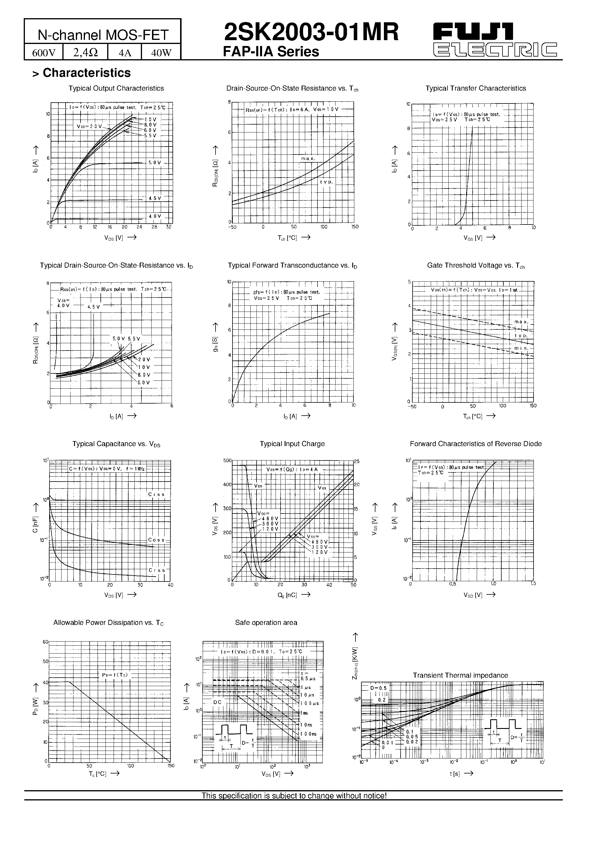 Datasheet 2SK2003-01MR - N-channel MOS-FET page 2