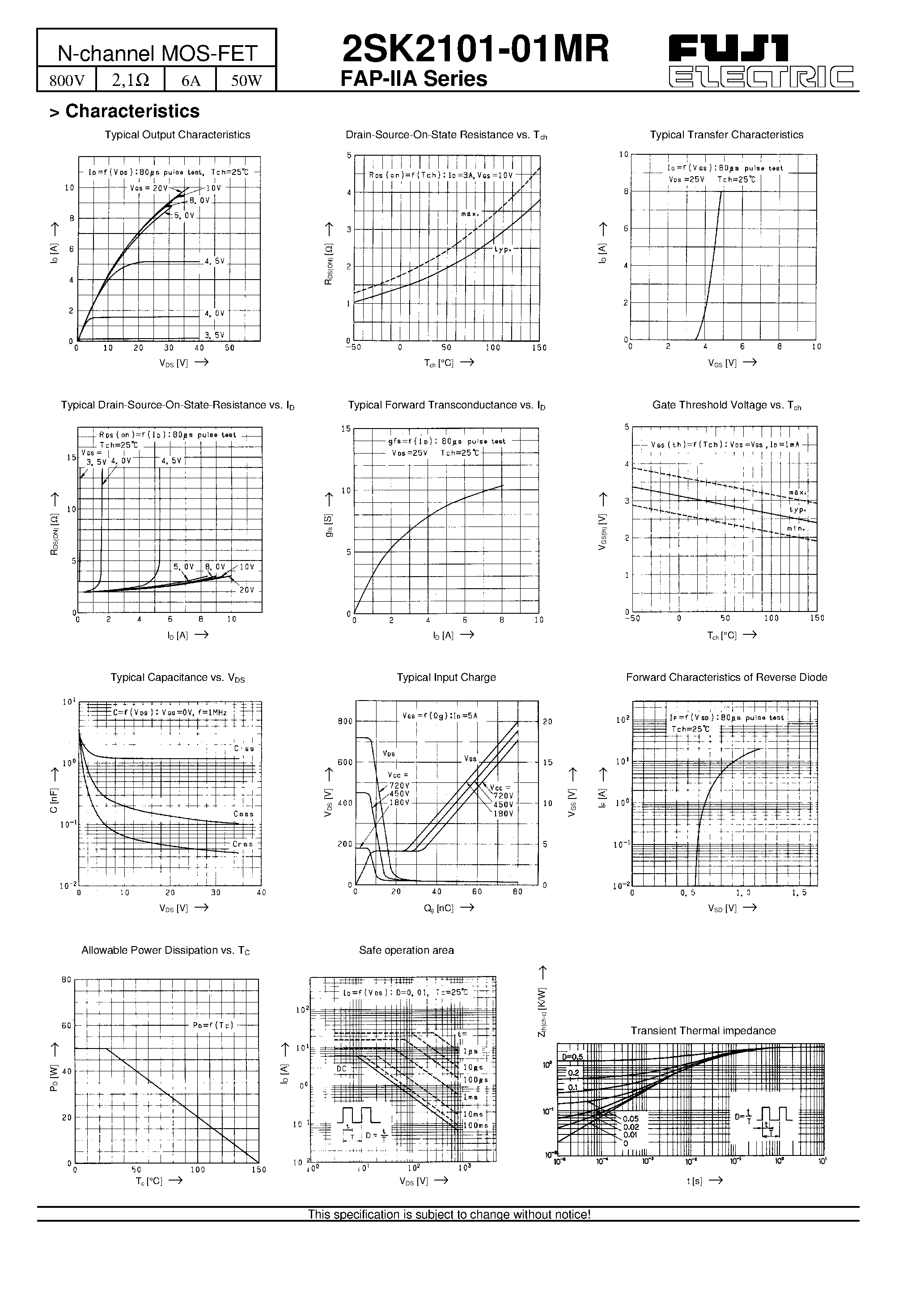 Datasheet 2SK2101-01MR - N-channel MOS-FET page 2