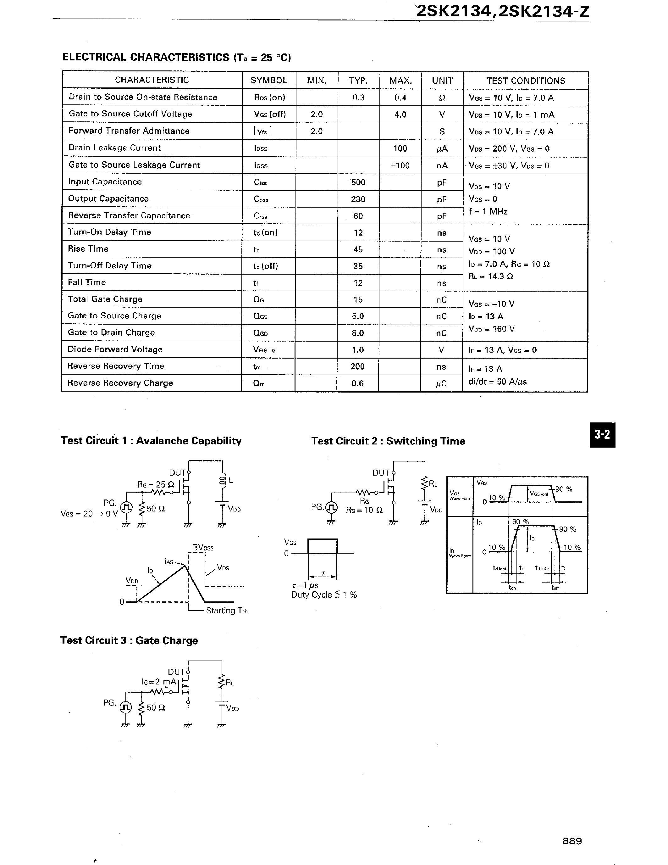 Datasheet 2SK2134 - SWITCHING N-CHANNEL POWER MOS FET INDUSTRIAL USE page 2