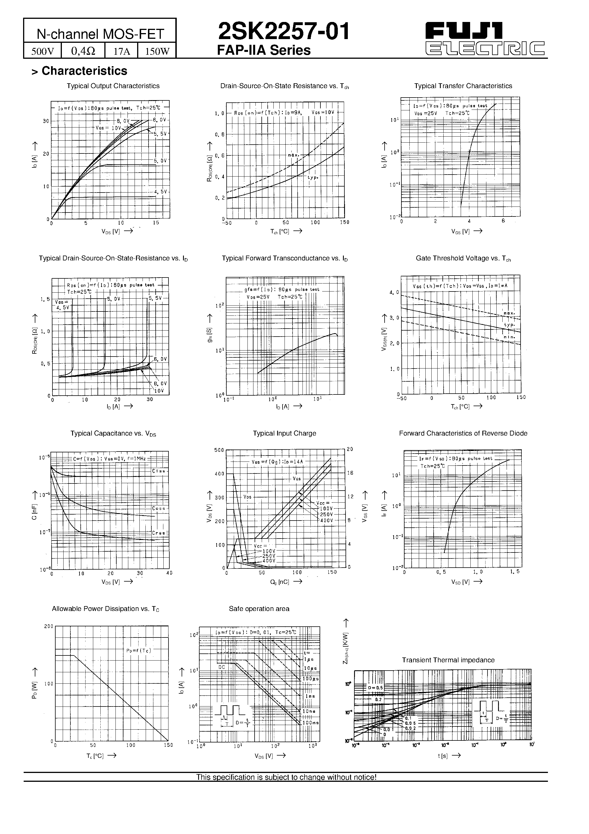 Даташит на микросхему 2SK2257-01 страница 2 Даташит 2SK2257-01 - N-channel MOS-FET страница 2