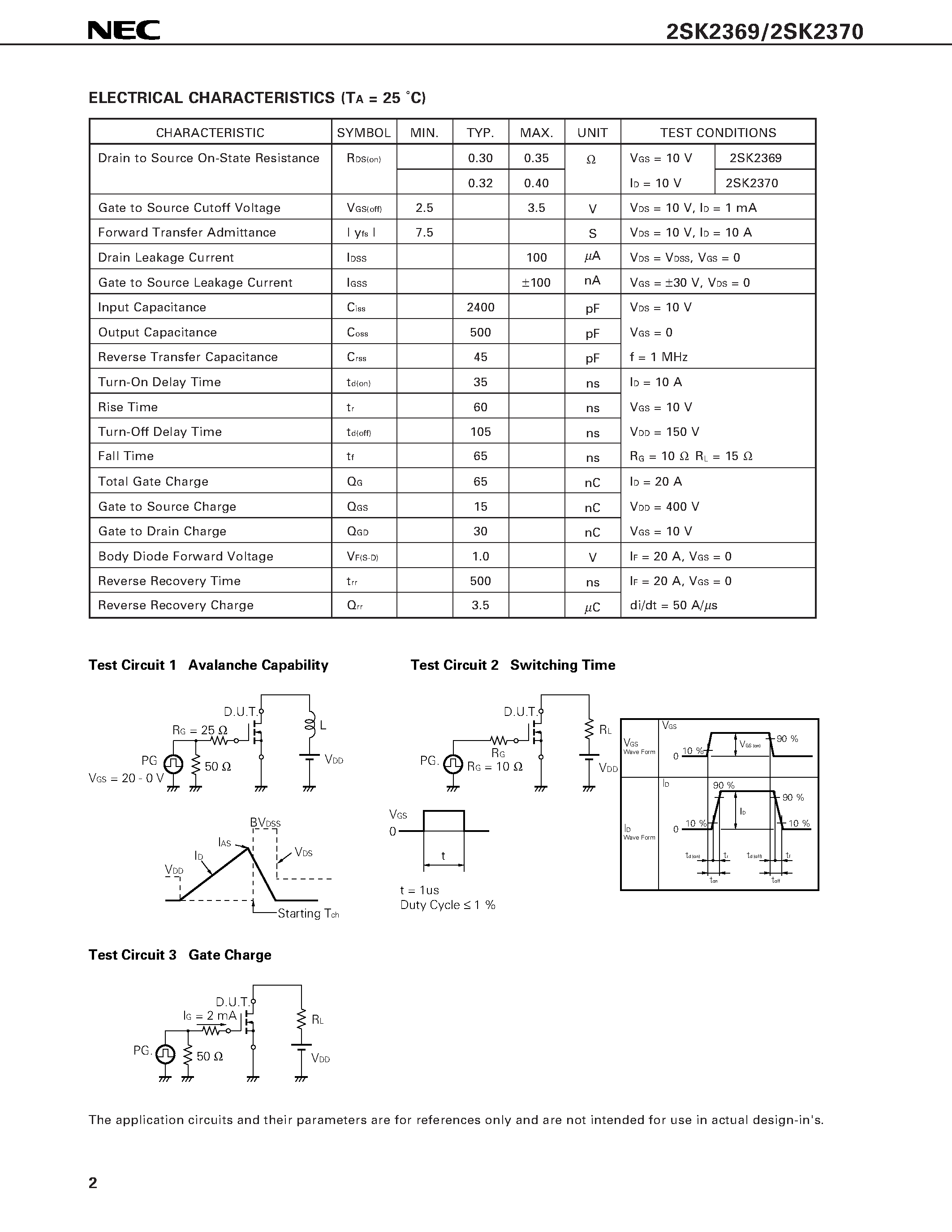 Даташит на микросхему 2SK2369 страница 2 Даташит 2SK2369 - SWITCHING N-CHANNEL POWER MOS FET INDUSTRIAL USE страница 2