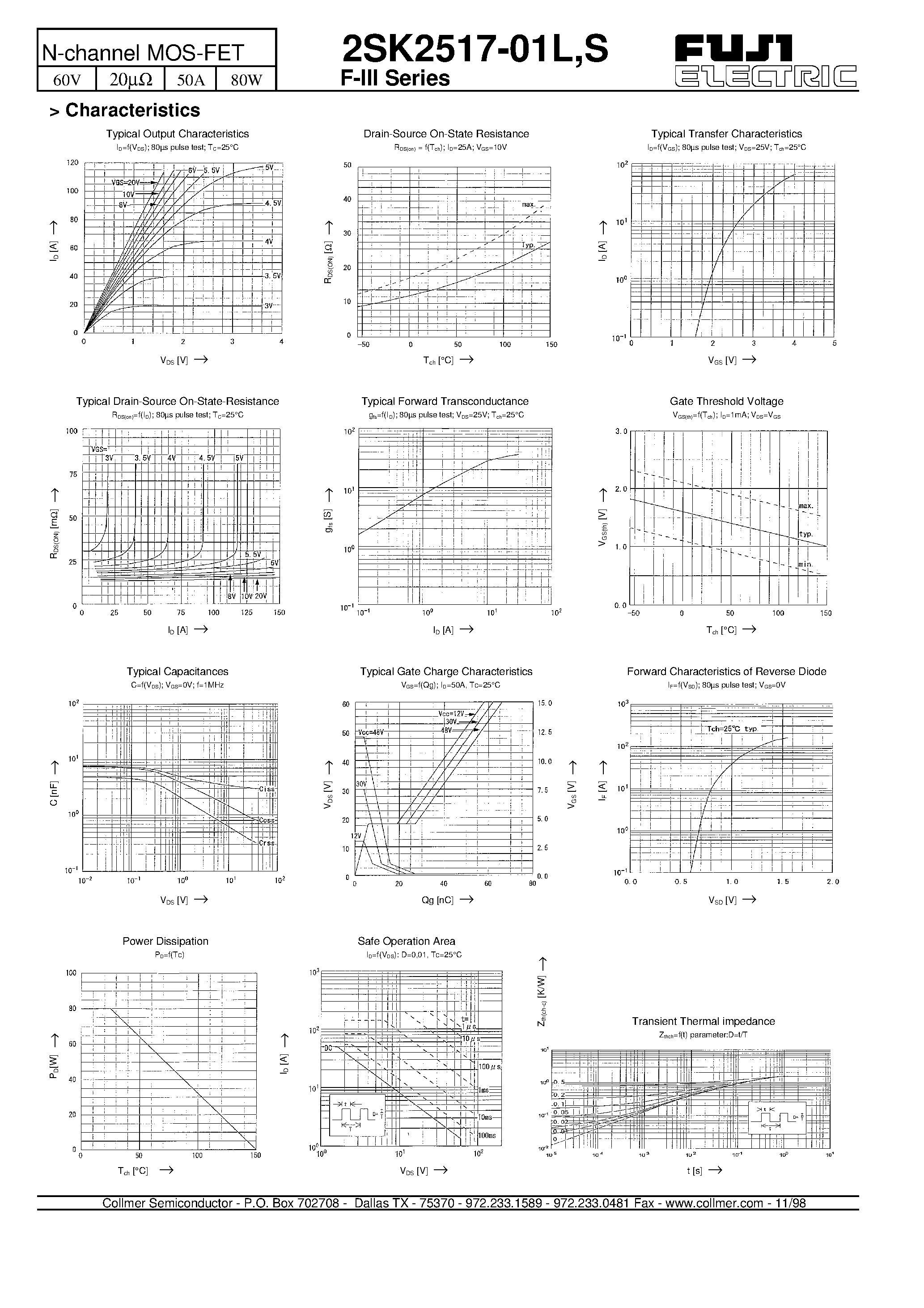Datasheet 2SK2517-01L page 2 Datasheet 2SK2517-01L - N-channel MOS-FET page 2